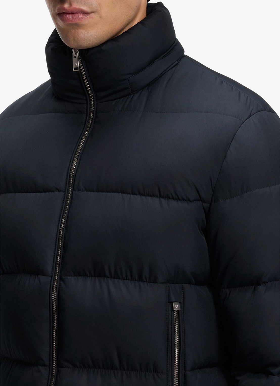 BOSS Puffer jas met capuchon - detail 5 blauw
