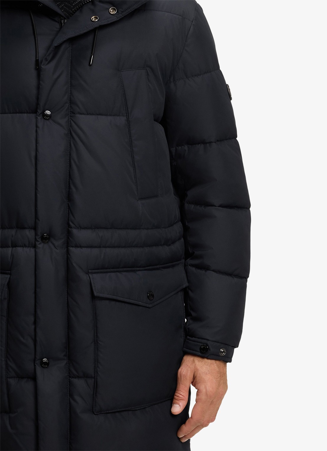 BOSS Puffer jas met capuchon - detail 6 blauw