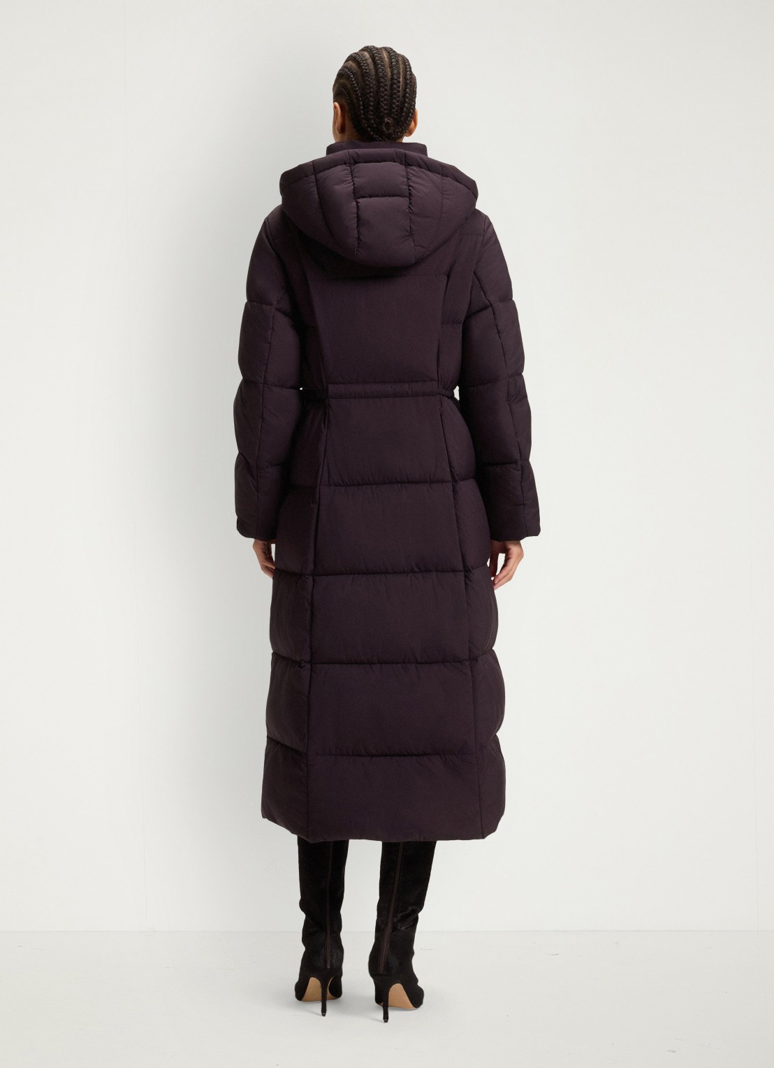 BOSS Puffer jas met ceintuur - achterkant 4 paars