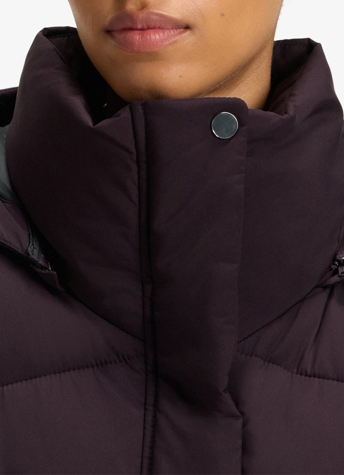BOSS Puffer jas met ceintuur - detail 2 paars