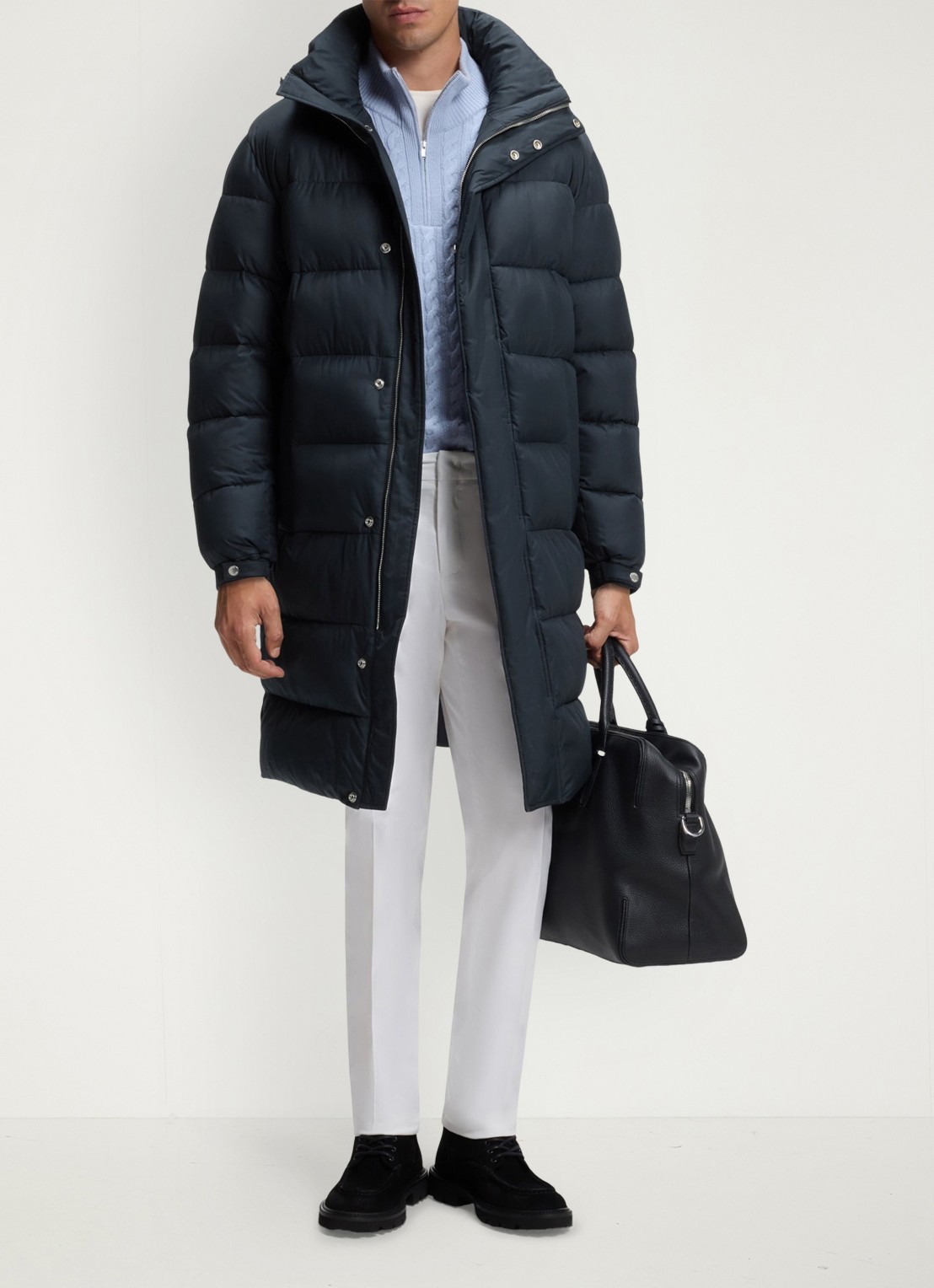 BOSS Puffer jas met waterafstotende coating - voorkant 5 blauw