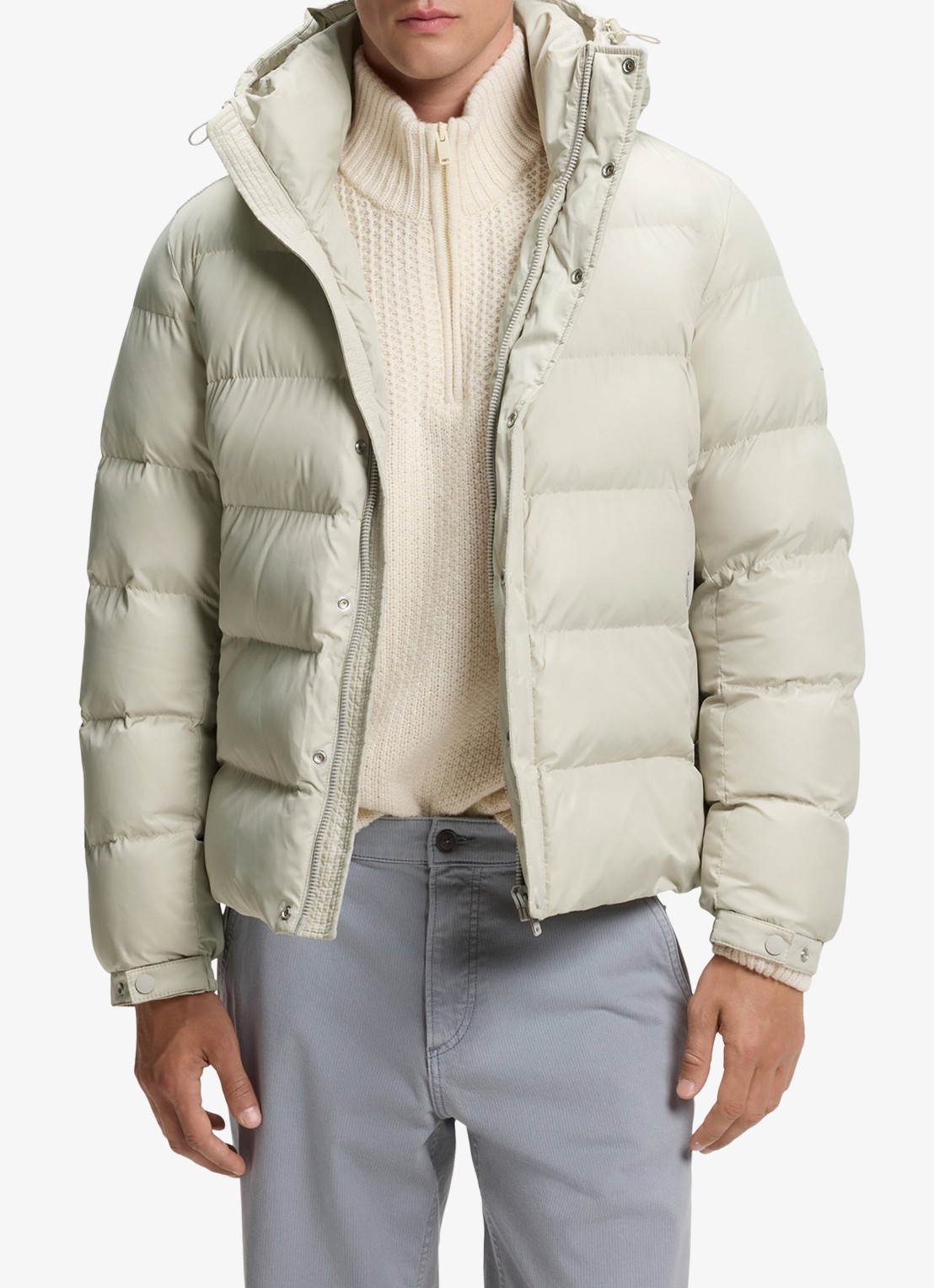 BOSS Pufferjack met capuchon en waterafstotende coating - detail 4 light beige-271