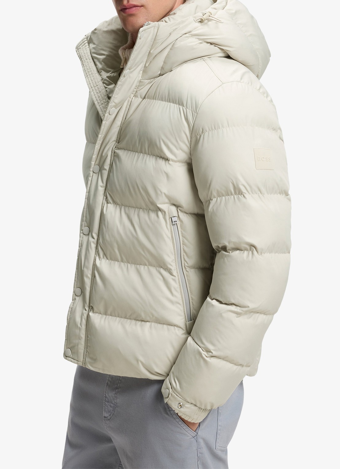 BOSS Pufferjack met capuchon en waterafstotende coating - detail 6 light beige-271