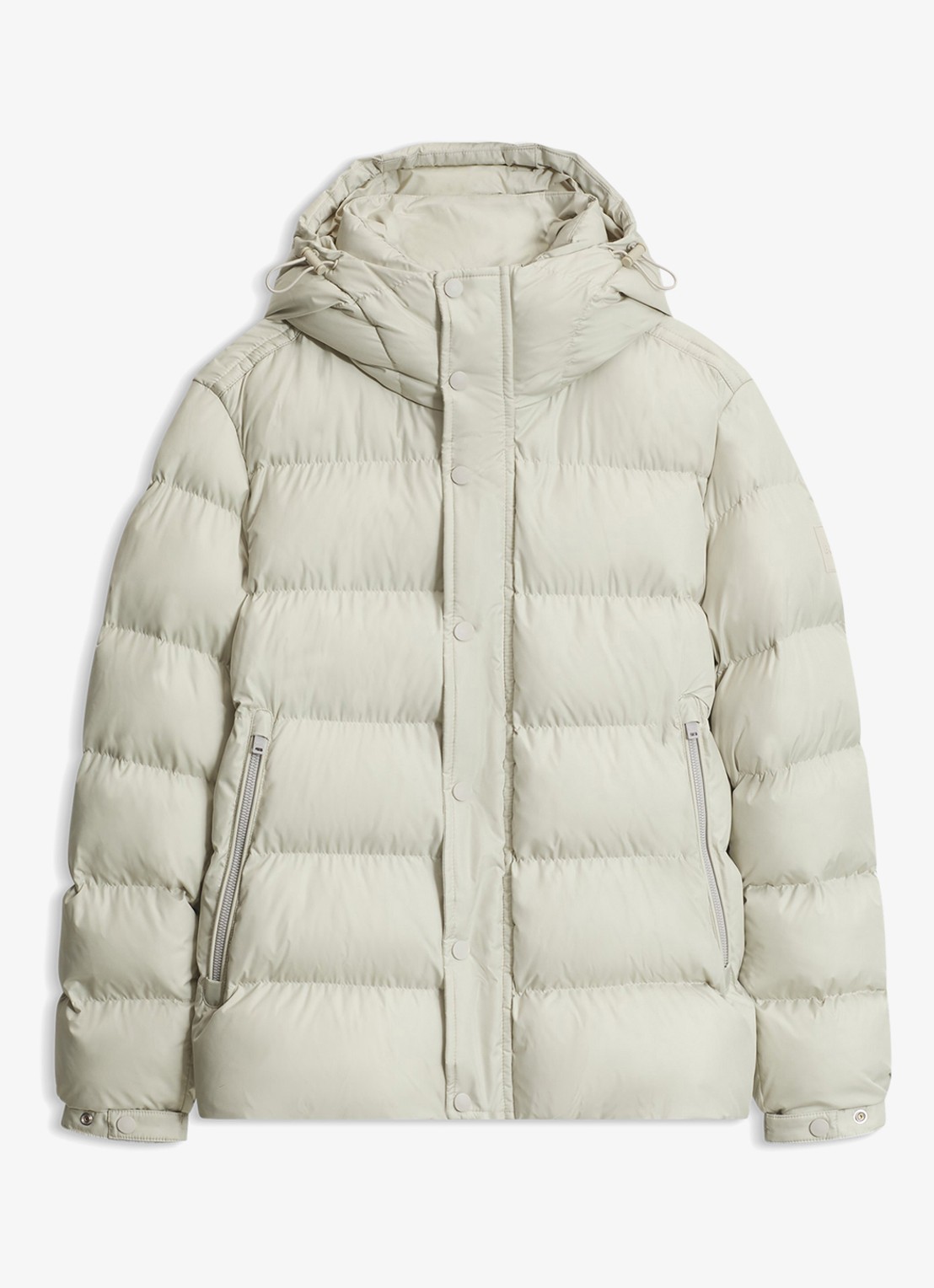 BOSS Pufferjack met capuchon en waterafstotende coating - voorkant light beige-271