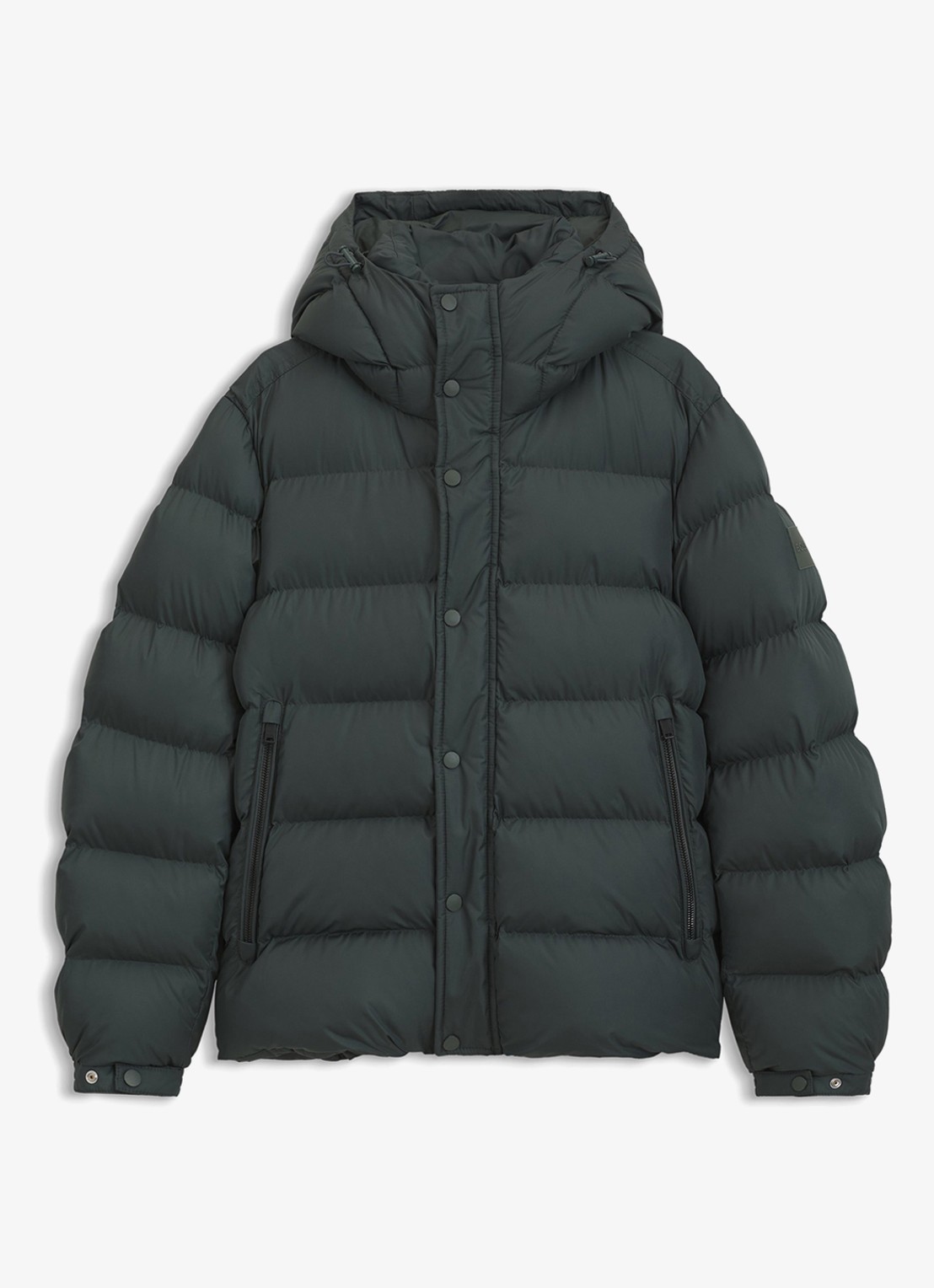 BOSS Pufferjack met capuchon en waterafstotende coating - voorkant 4 open green-377 / groen
