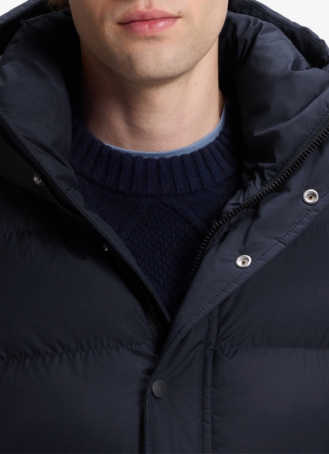 BOSS Pufferjack met capuchon en waterafstotende coating - detail 2 blauw