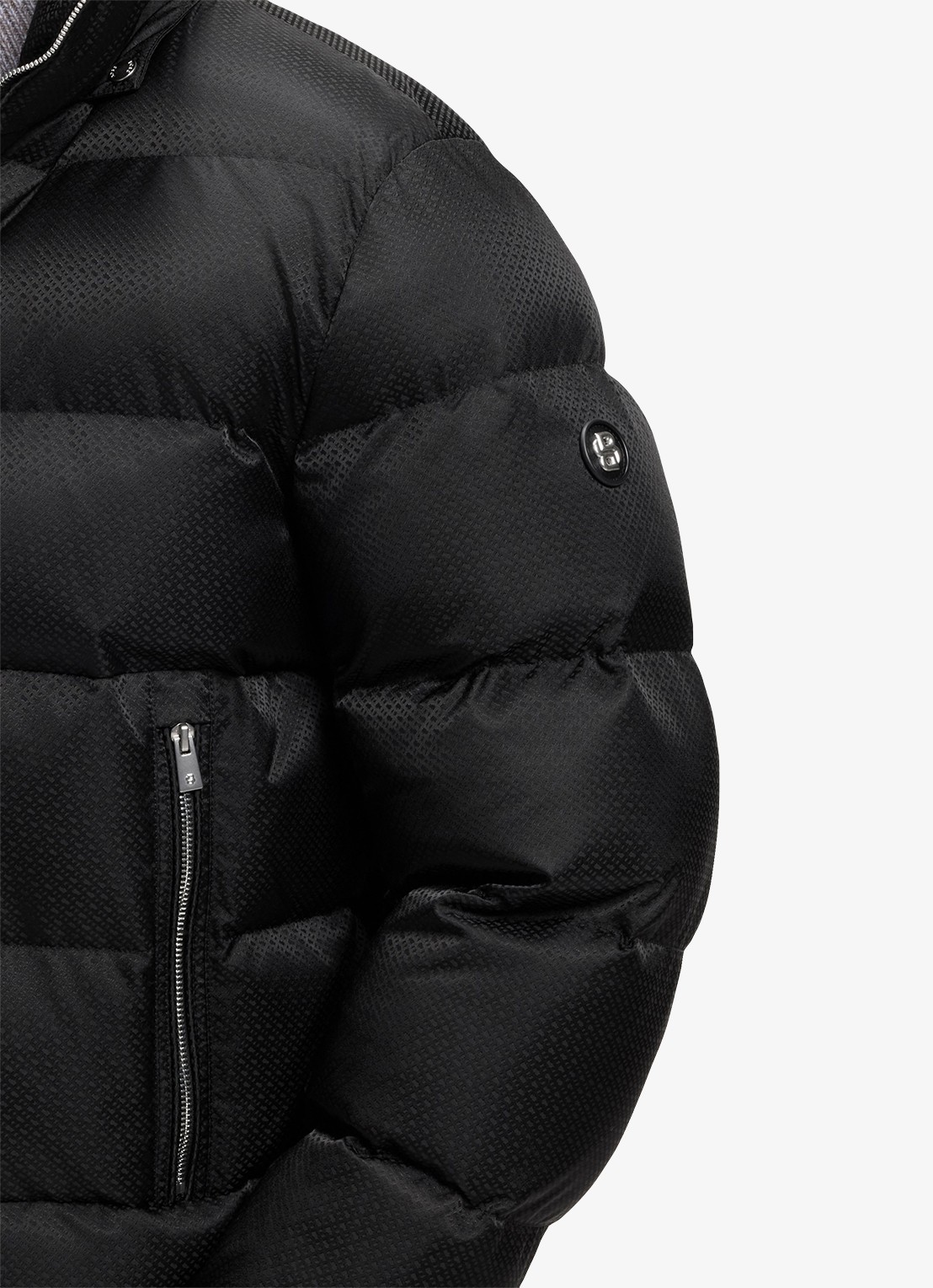BOSS Pufferjack met capuchon en waterafstotende coating - detail 2 zwart
