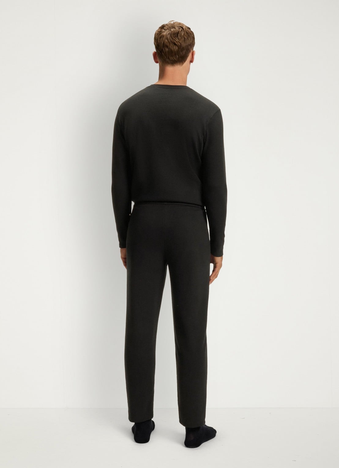 BOSS Pyjamabroek met structuur en logo - achterkant 5 zwart