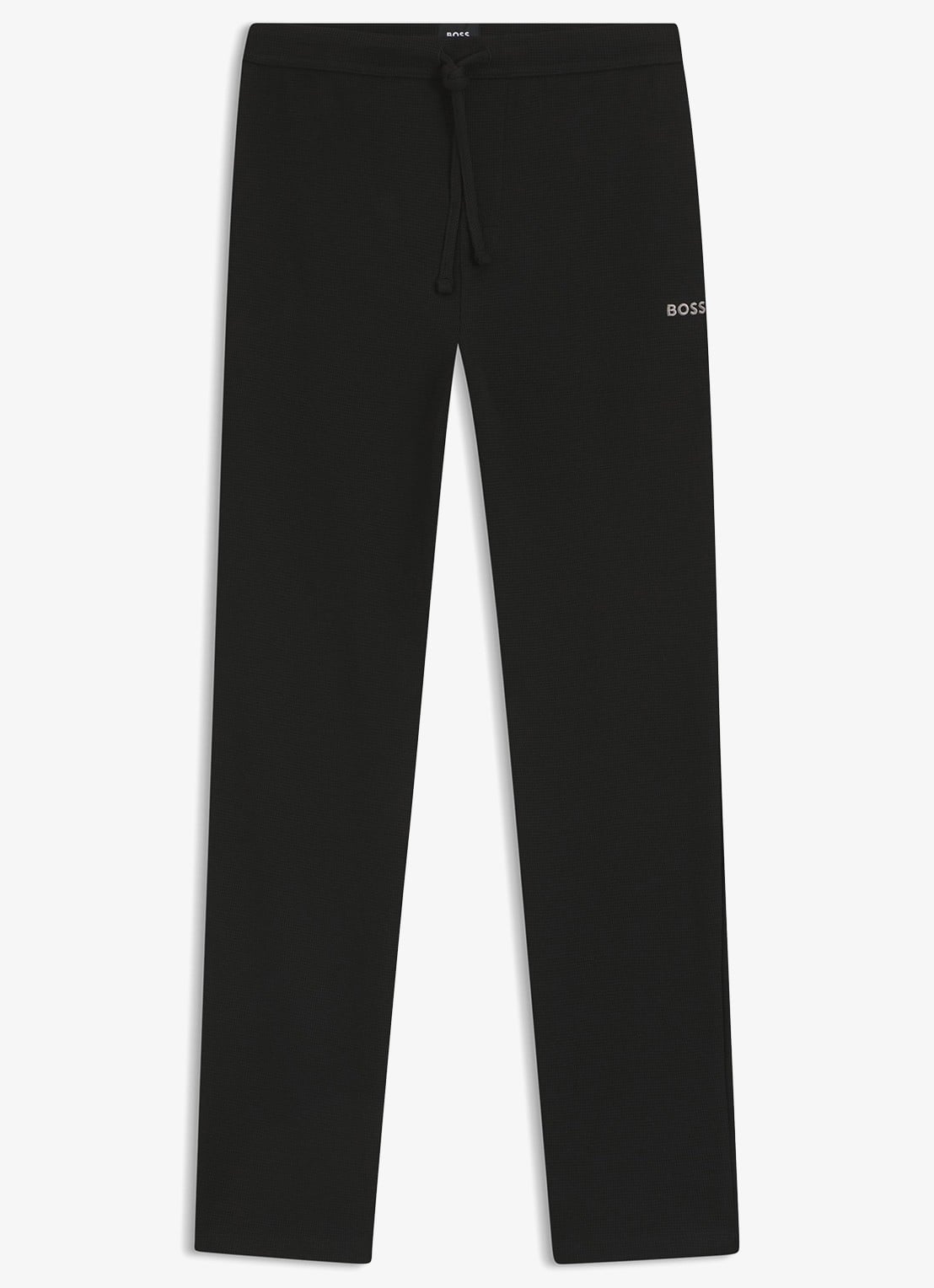 BOSS Pyjamabroek met structuur en logo - voorkant zwart