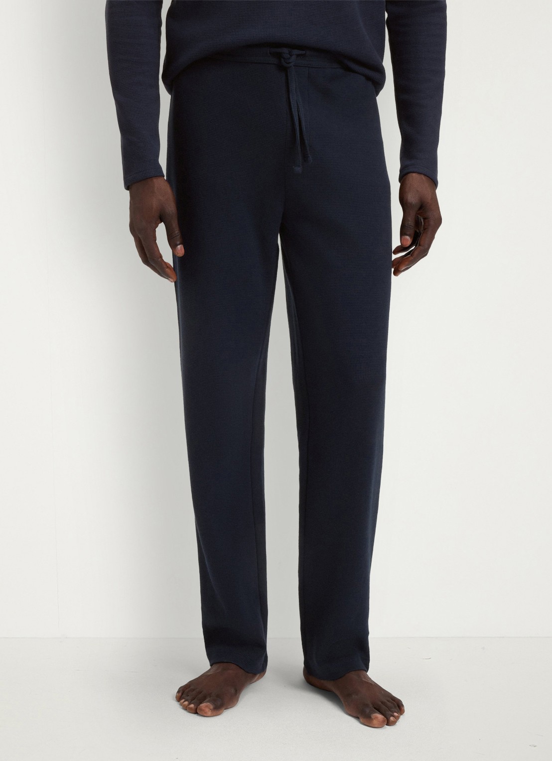 BOSS Pyjamabroek met structuur en logo - detail 4 donkerblauw