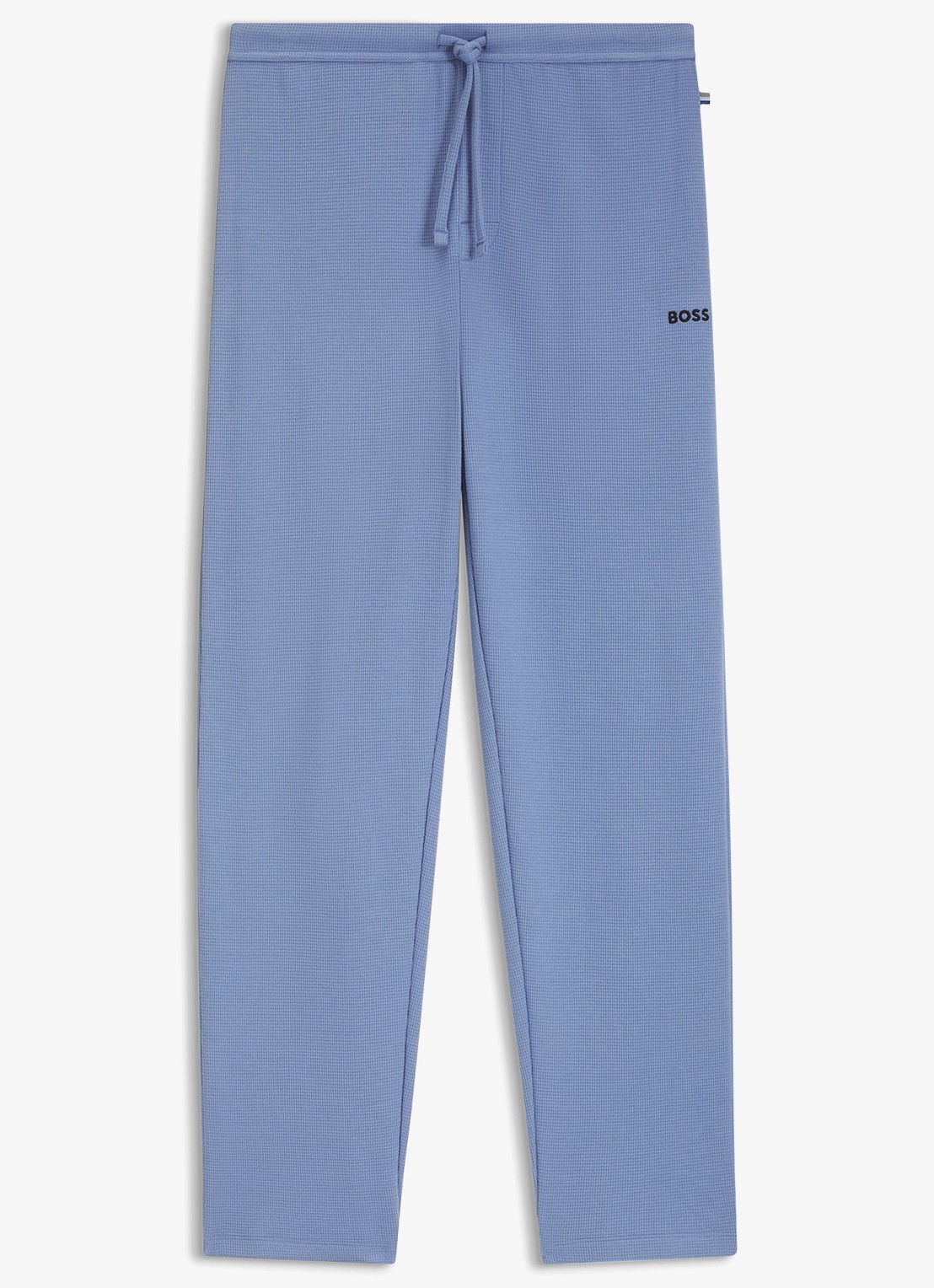 BOSS Pyjamabroek met structuur en logo - voorkant blauwgrijs