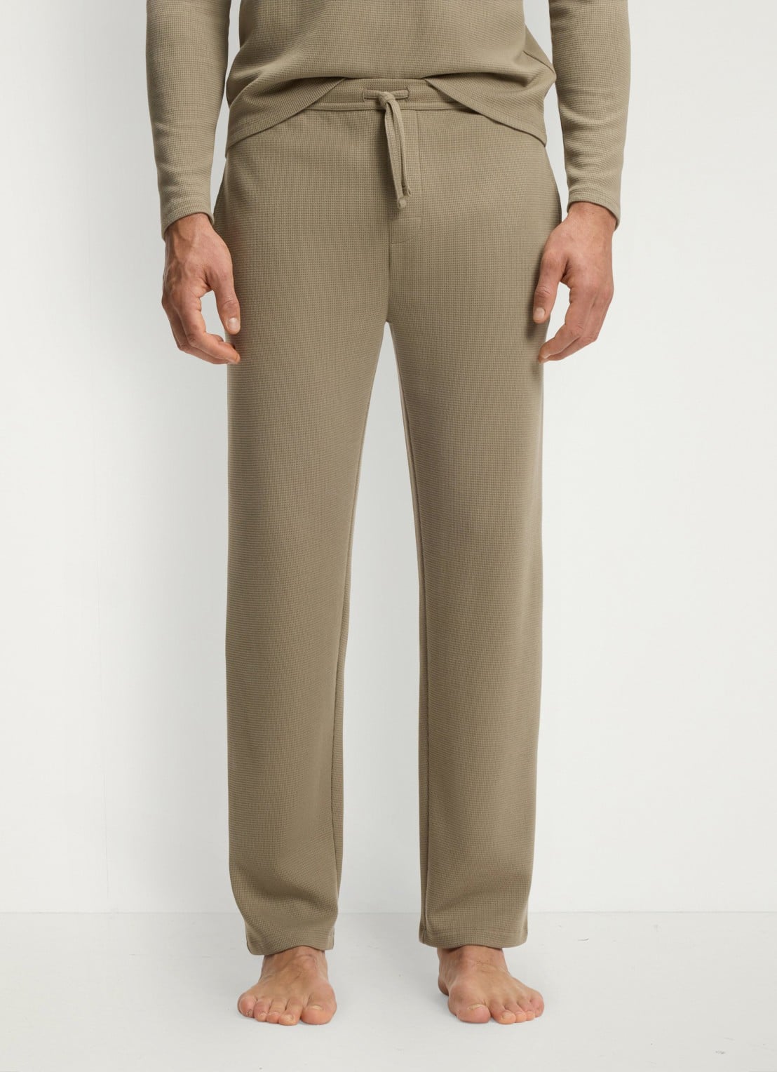 BOSS Pyjamabroek met structuur en logo - detail 4 bruin
