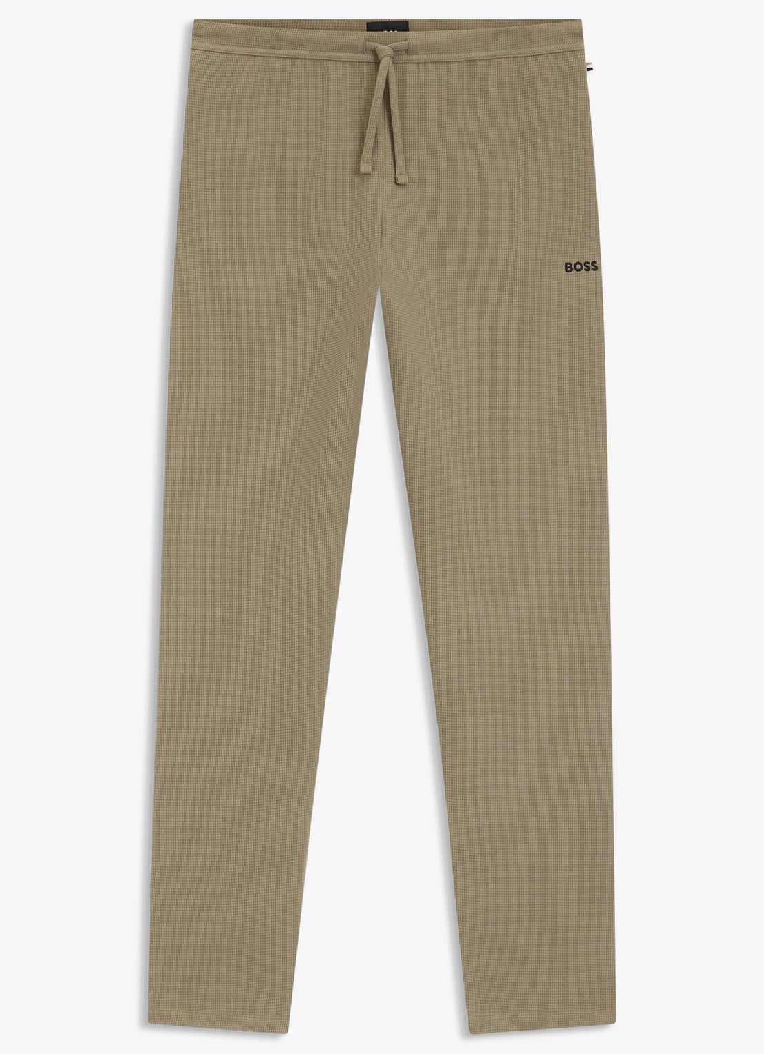 BOSS Pyjamabroek met structuur en logo - voorkant bruin