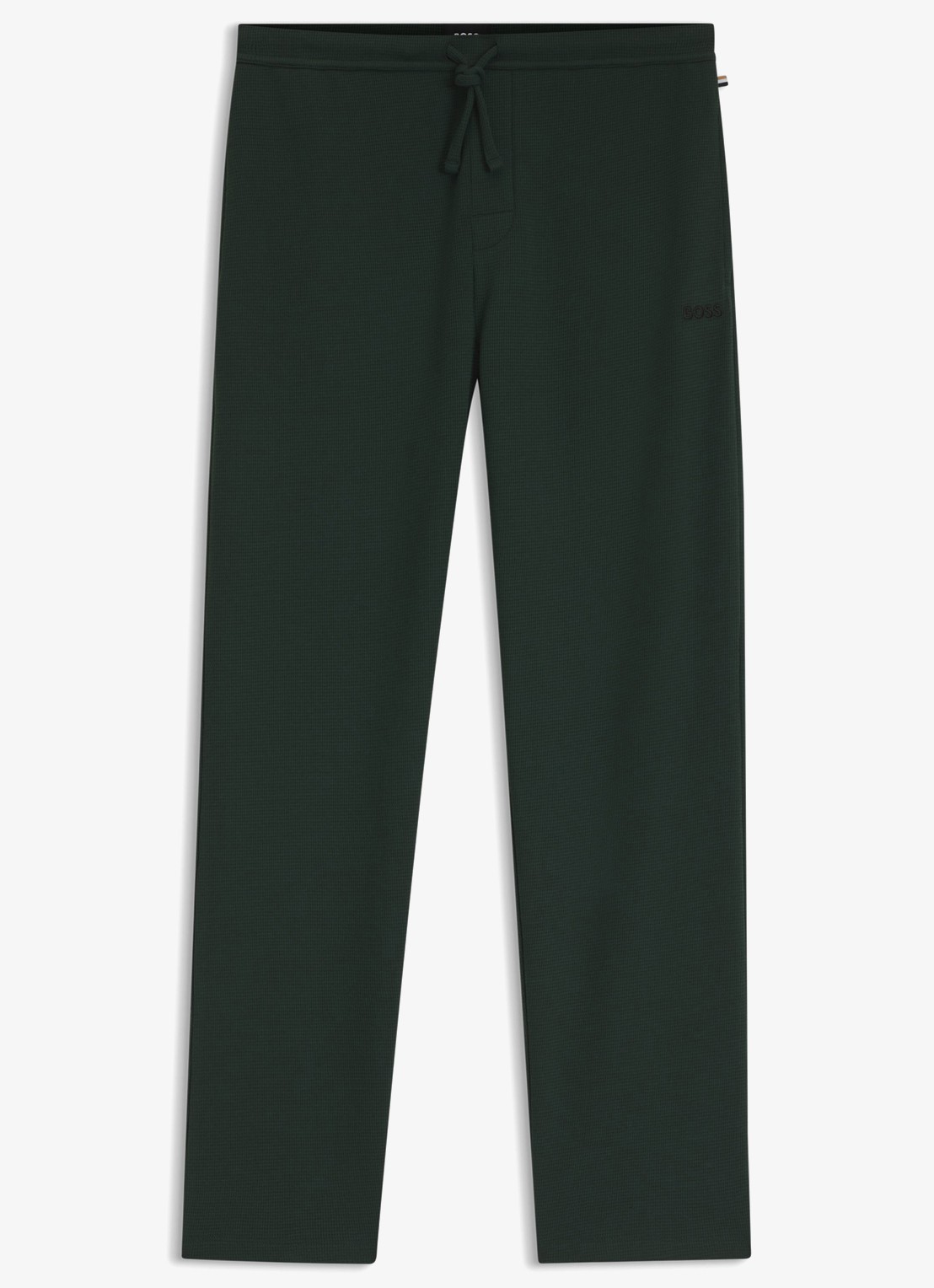 BOSS Pyjamabroek met structuur en logo - voorkant dark green-308