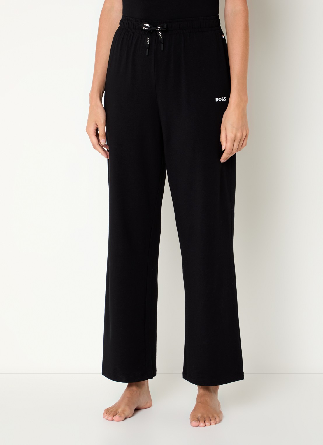 BOSS Pyjamabroek van  katoen met logo - detail 4 zwart