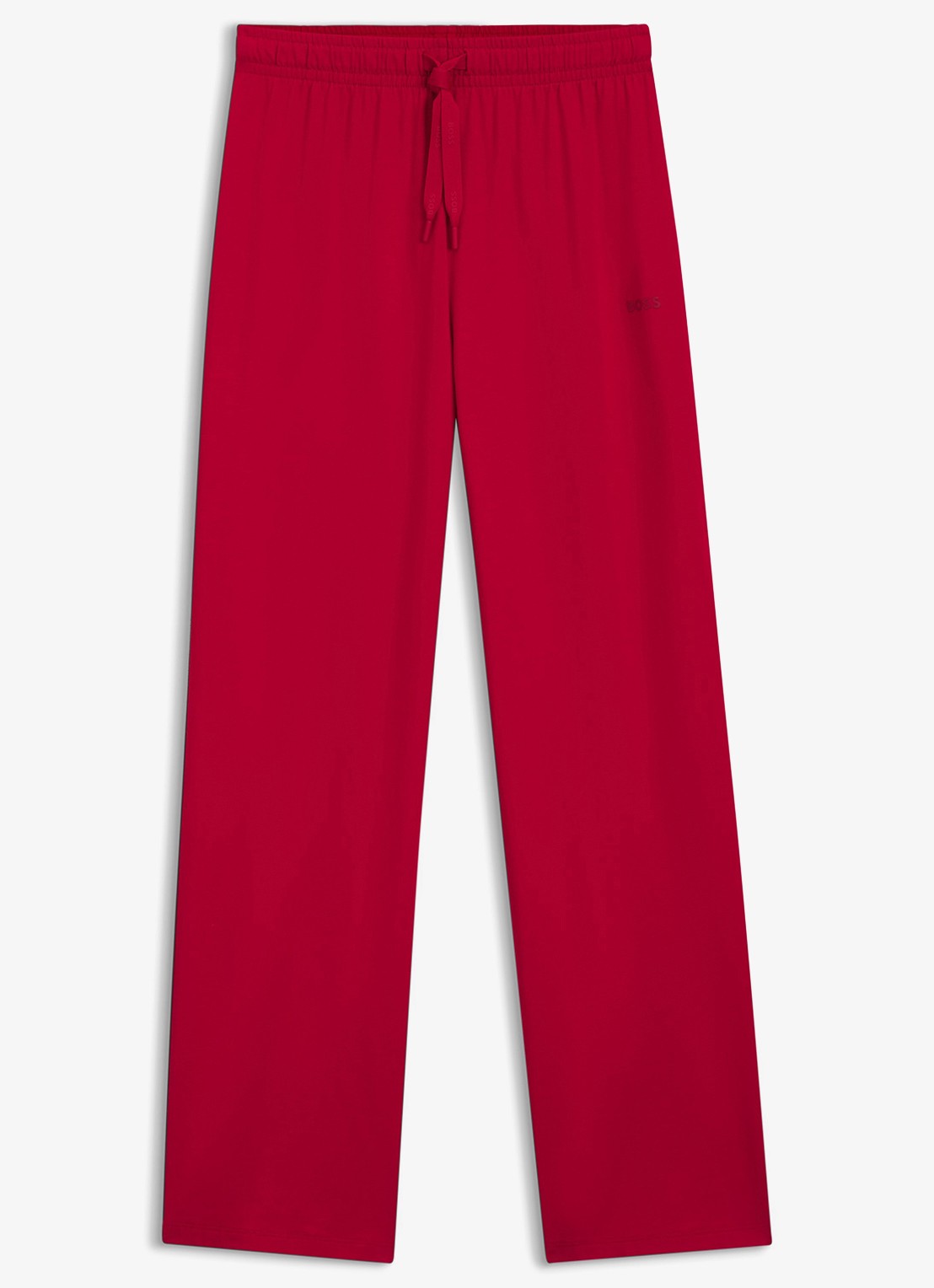 BOSS Pyjamabroek van  katoen met logo - voorkant 4 rood