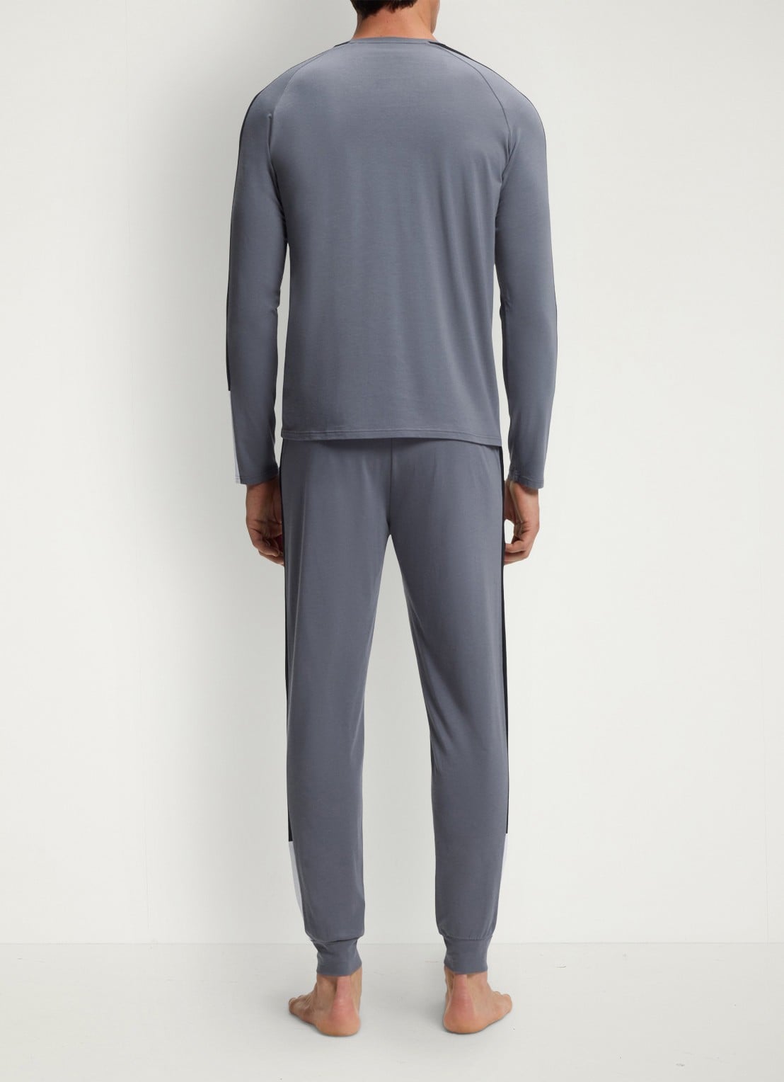 BOSS Pyjamaset met logo - achterkant 5 grijs