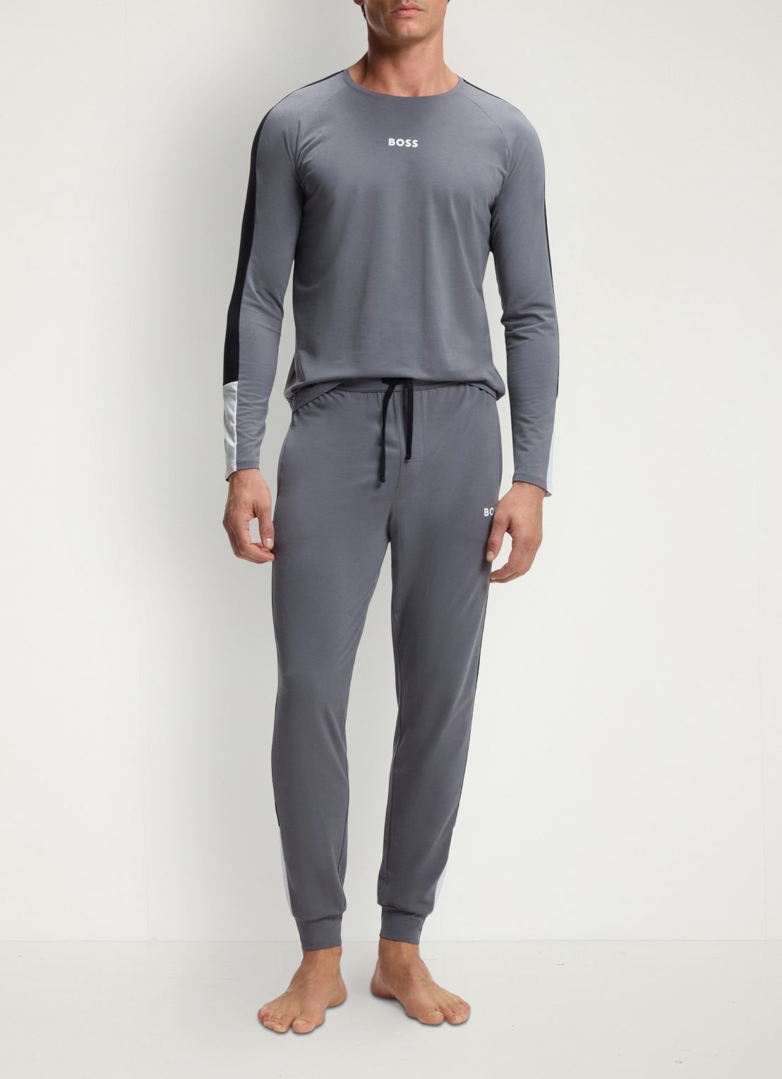 BOSS Pyjamaset met logo - detail 3 grijs