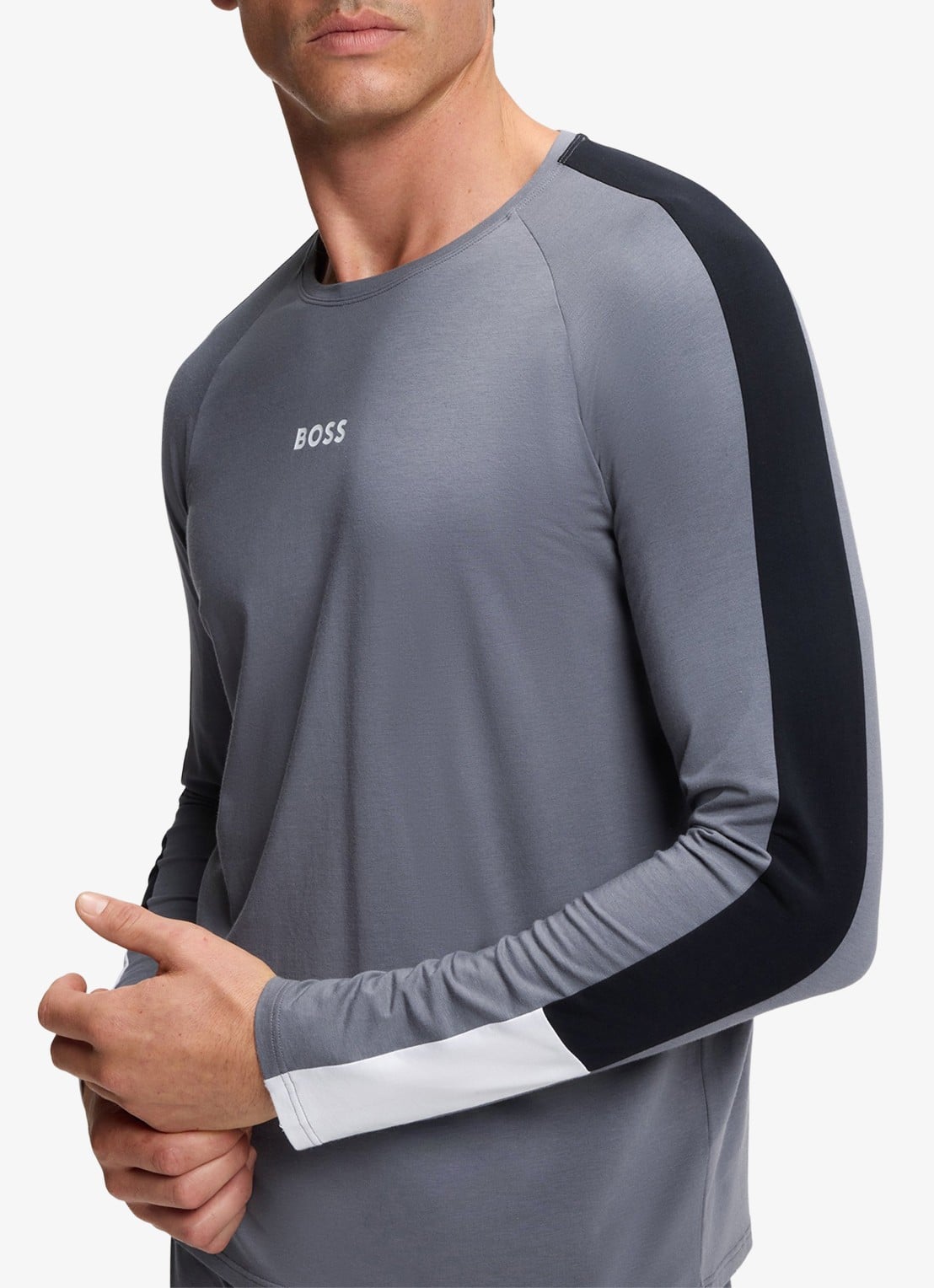 BOSS Pyjamaset met logo - detail 4 grijs