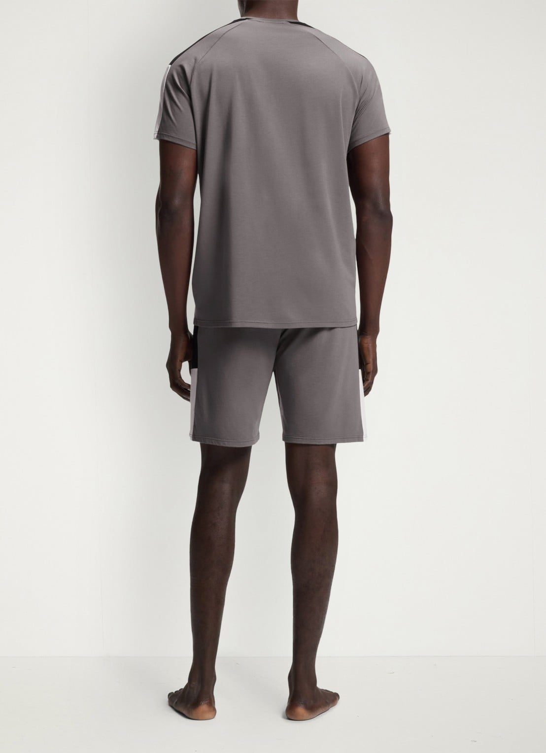 BOSS Pyjamaset met logo - achterkant donkergrijs