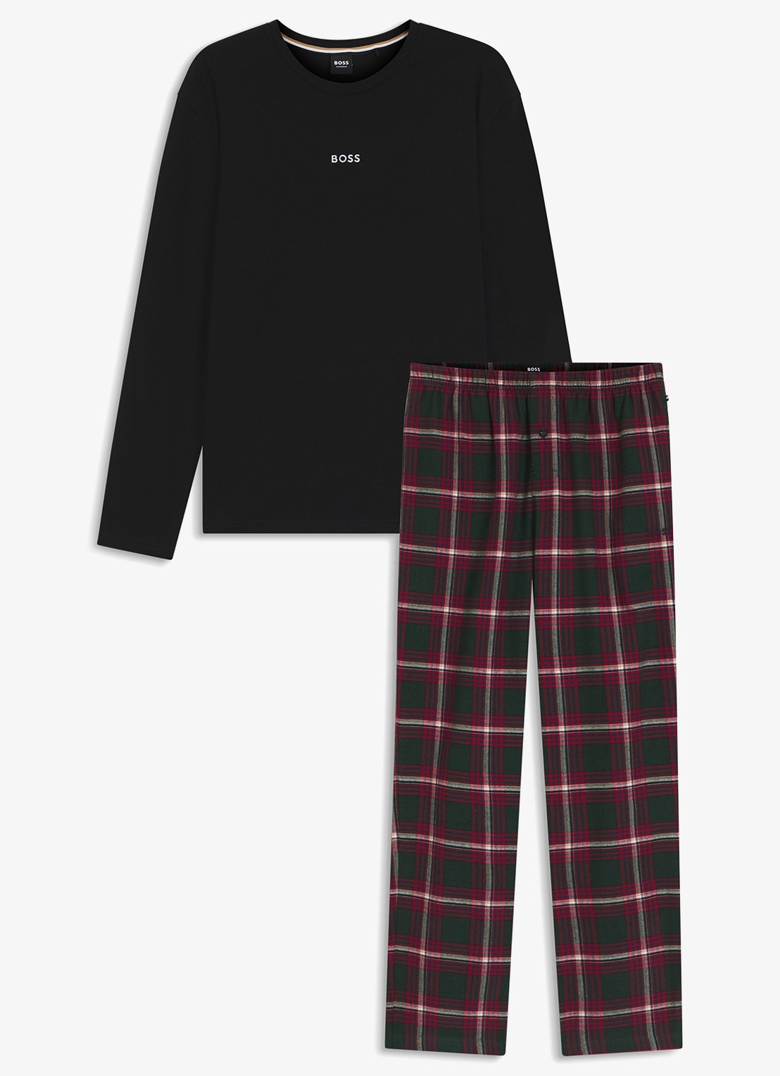 BOSS Pyjamaset met logo - voorkant open red-645 / rood