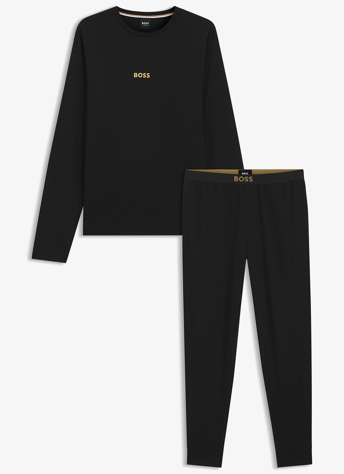 BOSS Pyjamaset met logo - voorkant zwart