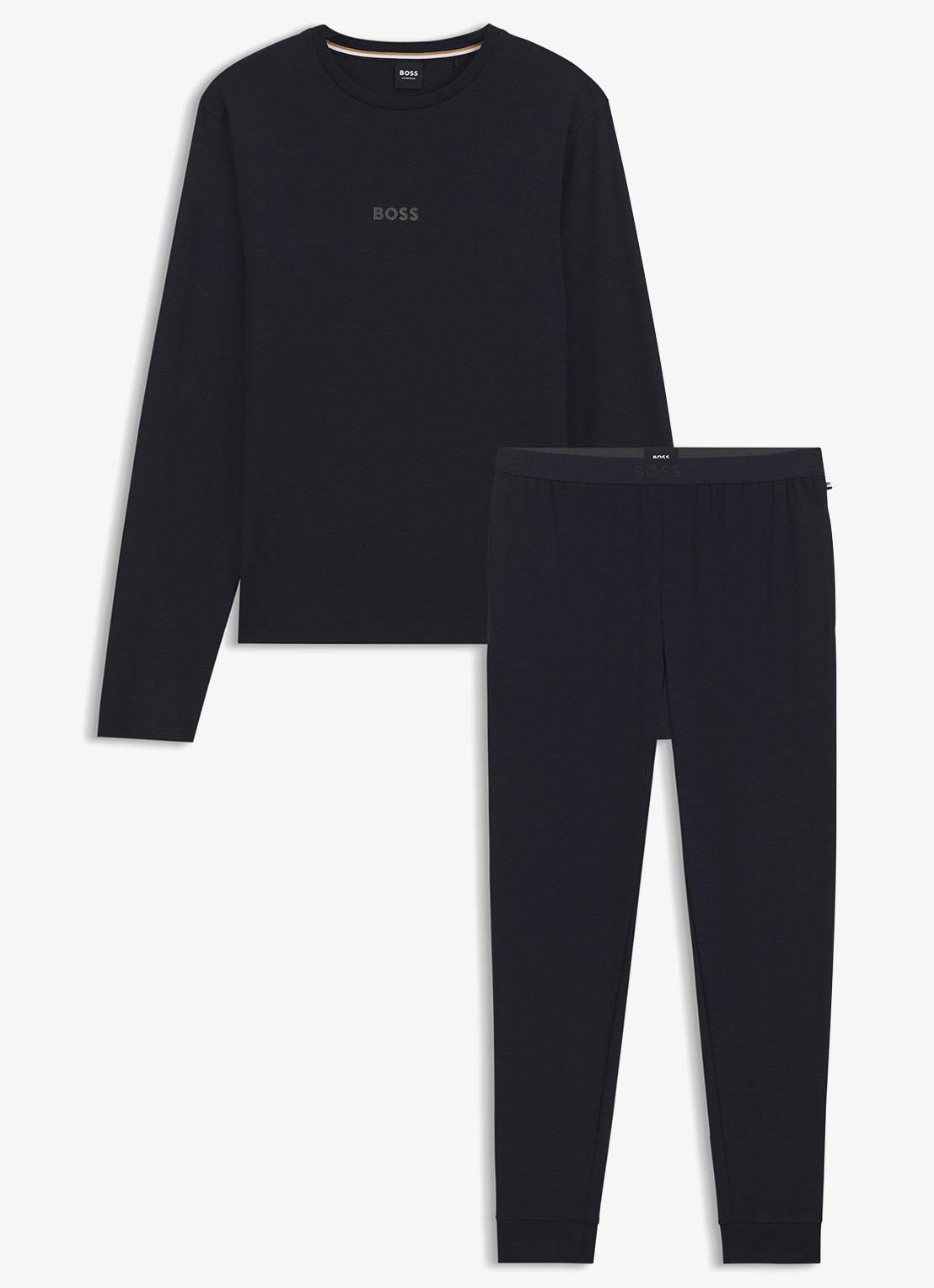 BOSS Pyjamaset met logo - voorkant dark blue-402 / blauw