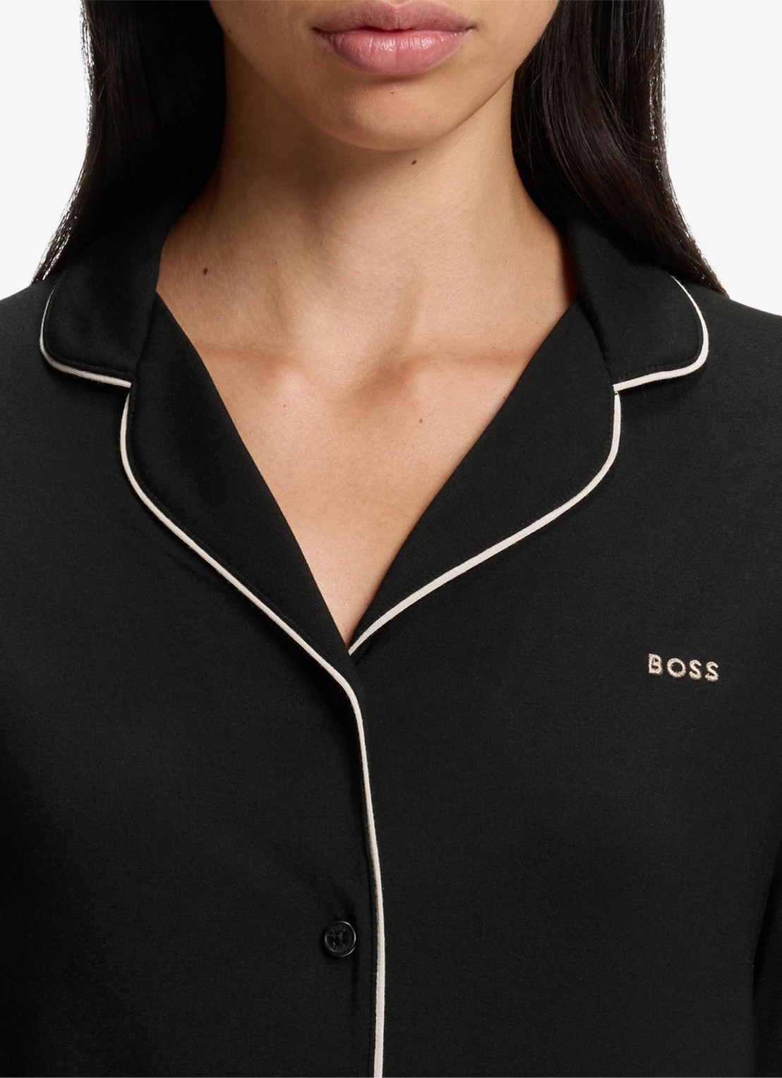 BOSS Pyjamaset met logo  - detail 2 zwart