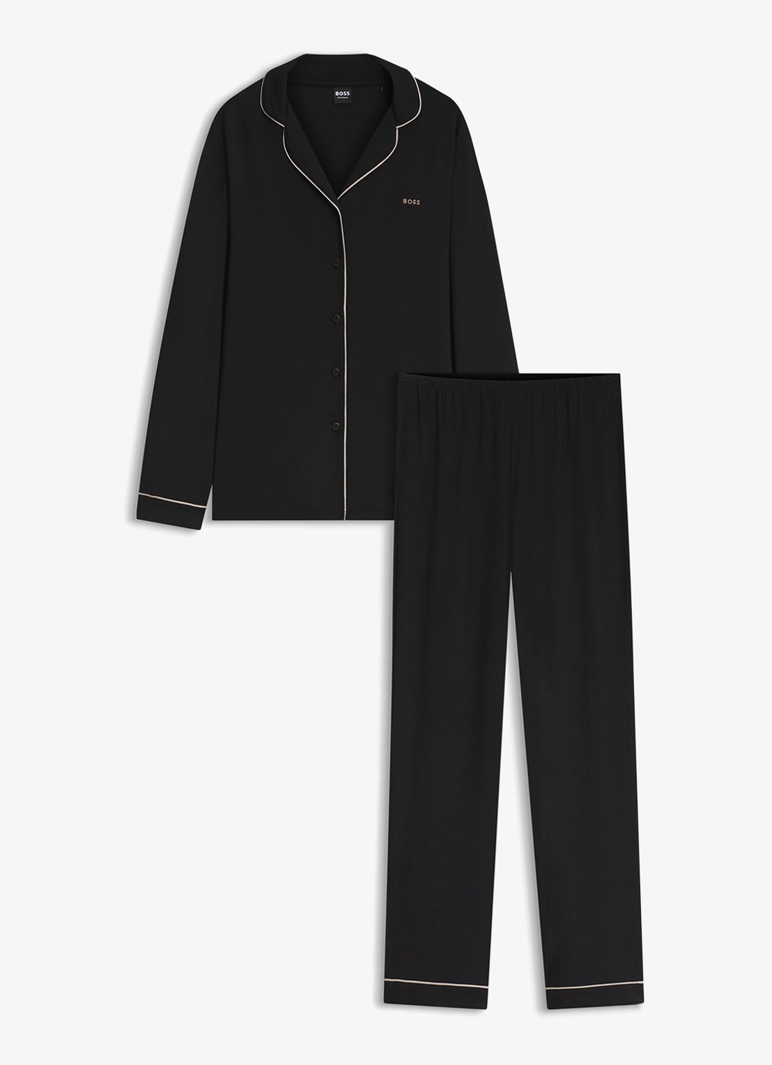 BOSS Pyjamaset met logo  - voorkant 3 zwart