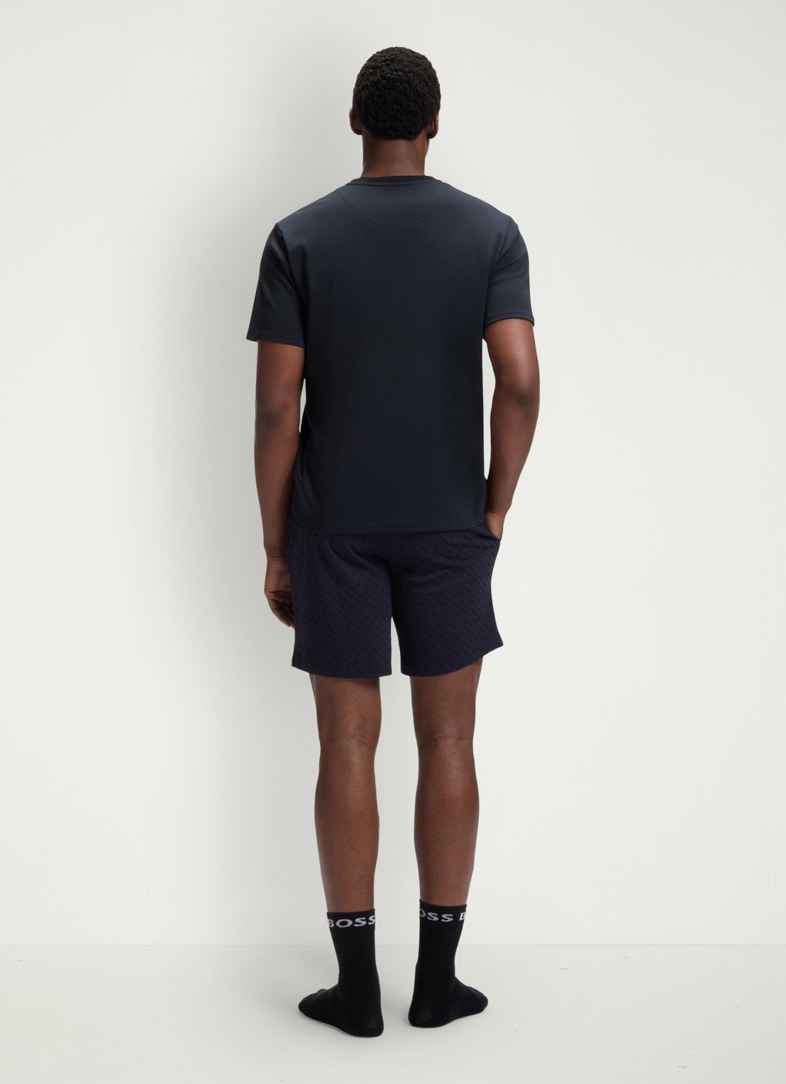 BOSS Pyjamaset met logoprint 2-delig - achterkant 3 dark blue-406 / blauw