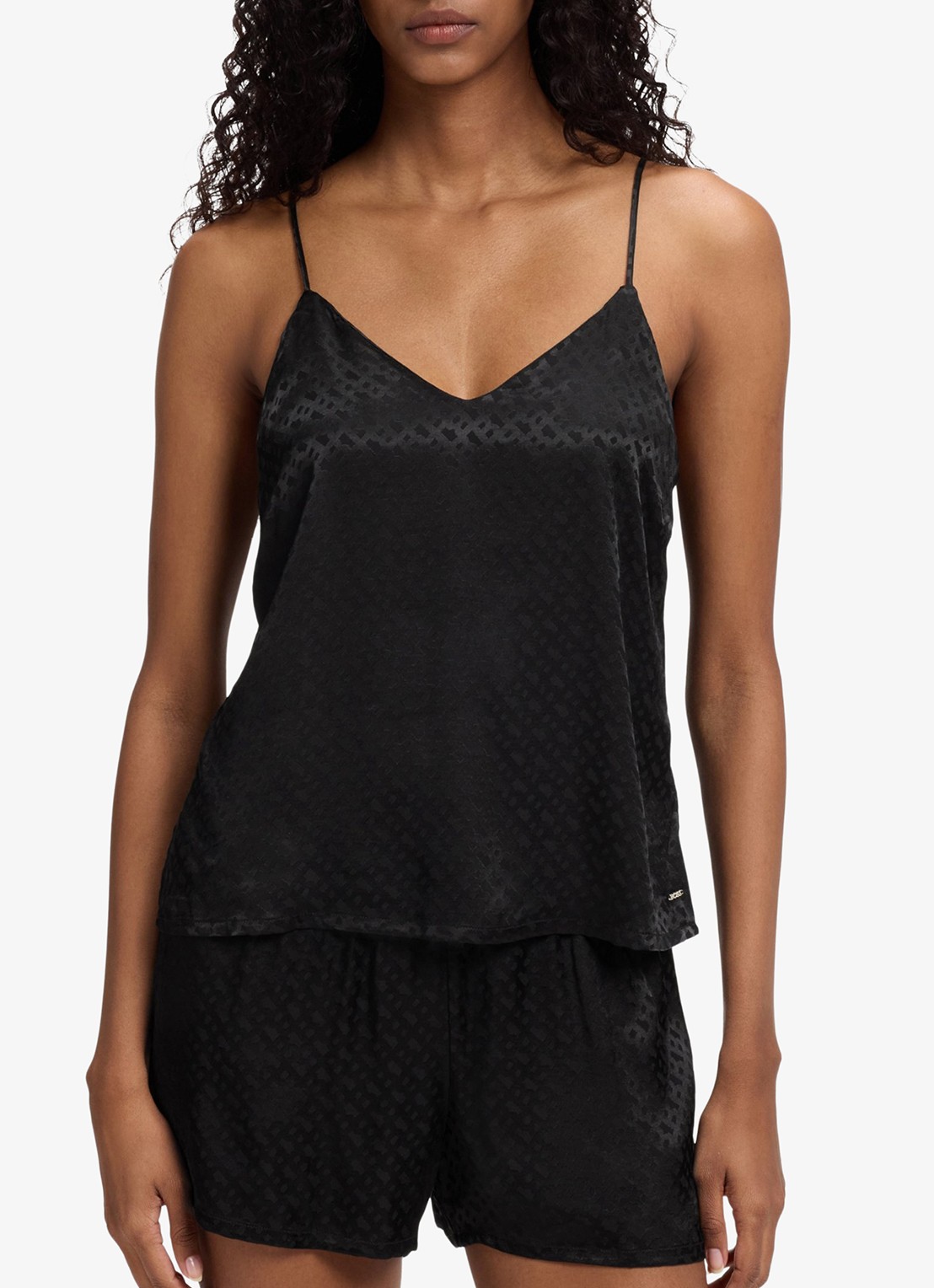 BOSS Pyjamaset met slaapmasker 2-delig - detail zwart