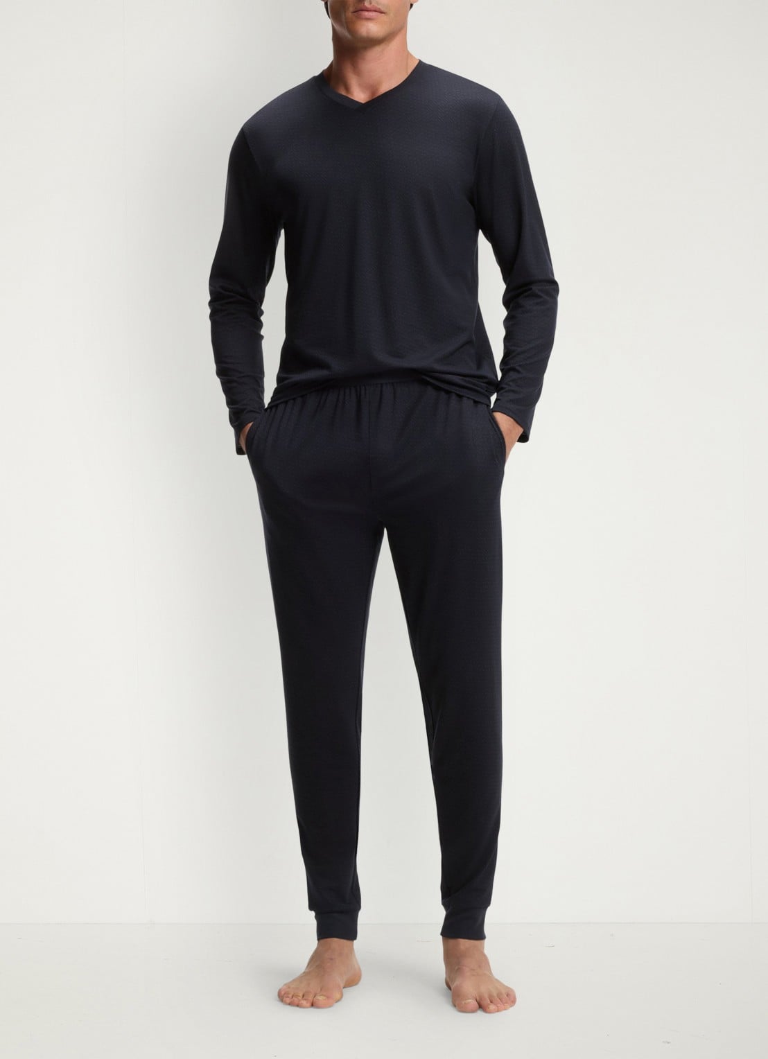 BOSS Pyjamaset  met structuur - detail 4 donkerblauw
