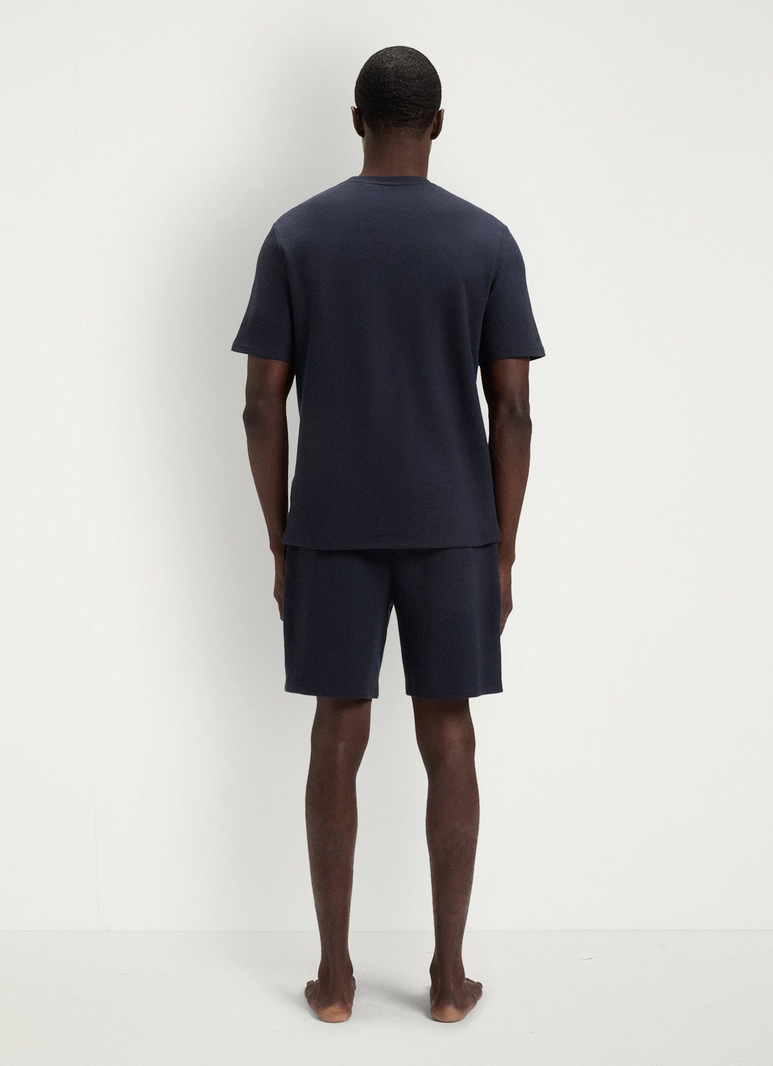 BOSS Pyjamashirt van een katoenmix met logostiksel - achterkant 5 dark blue-403 / blauw