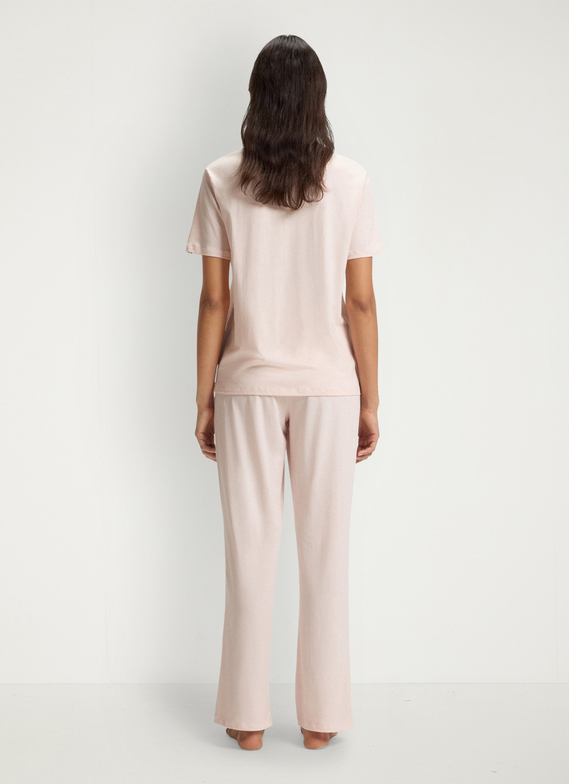 BOSS Pyjamashirt van stretchkatoen met logoprint - achterkant 5 light/pastel pink-680 / roze