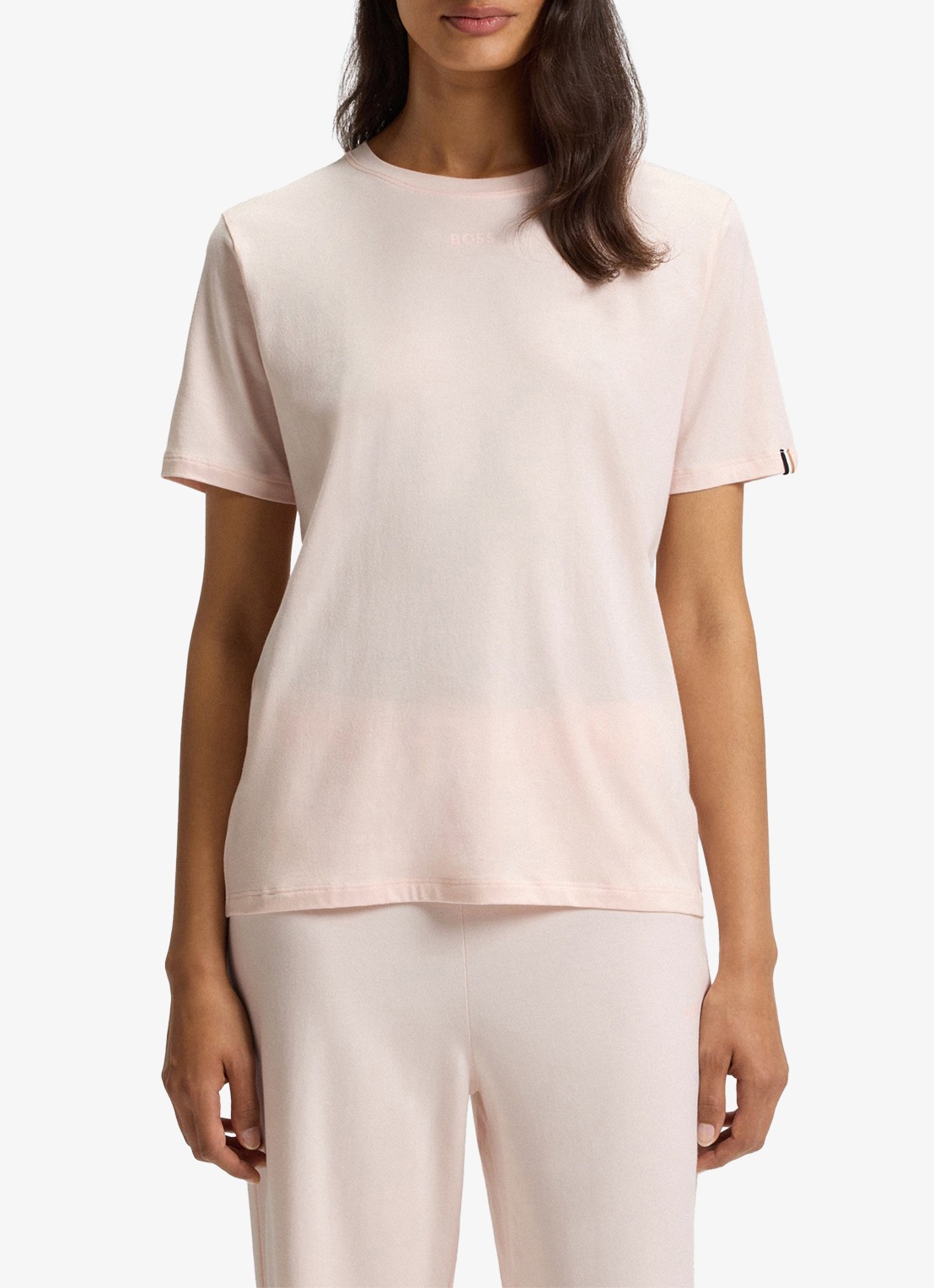 BOSS Pyjamashirt van stretchkatoen met logoprint - detail 3 light/pastel pink-680 / roze