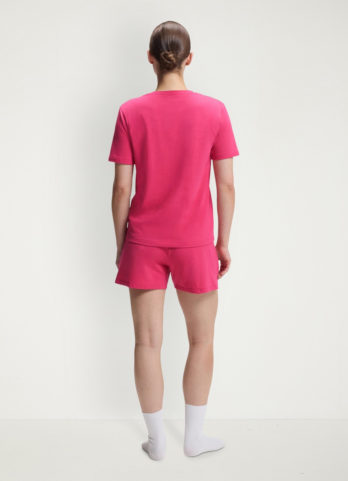 BOSS Pyjamashirt van stretchkatoen met logoprint - achterkant 3 medium pink-661 / roze