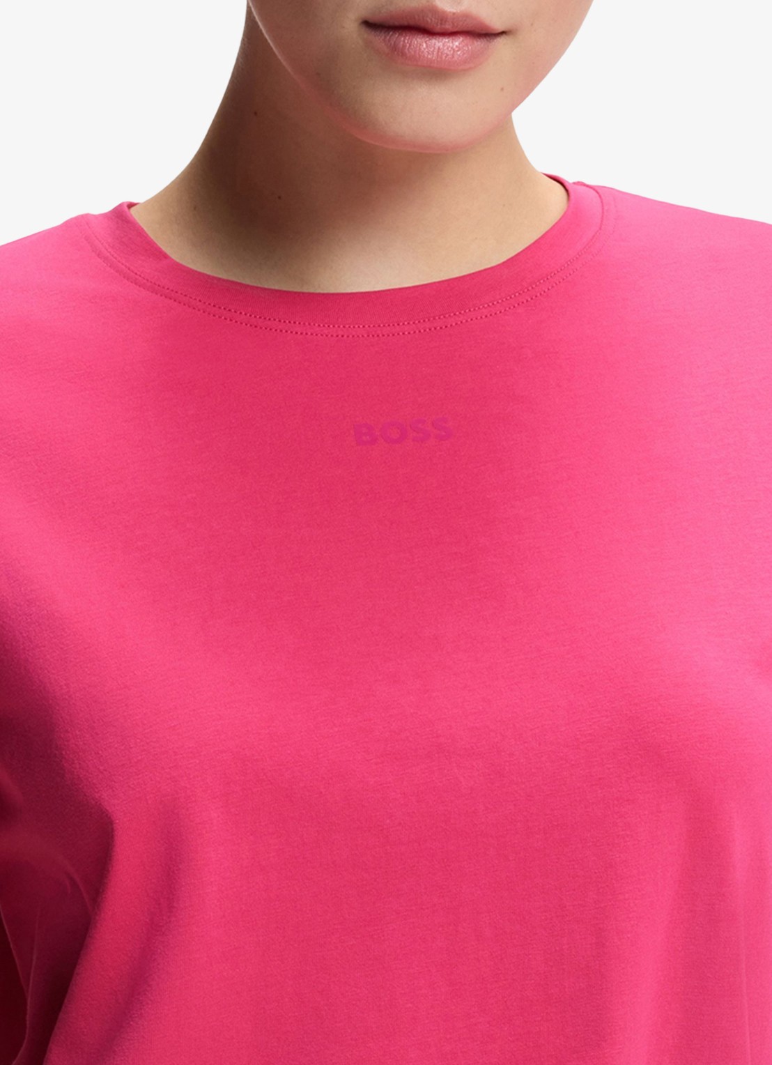 BOSS Pyjamashirt van stretchkatoen met logoprint - detail 2 medium pink-661 / roze