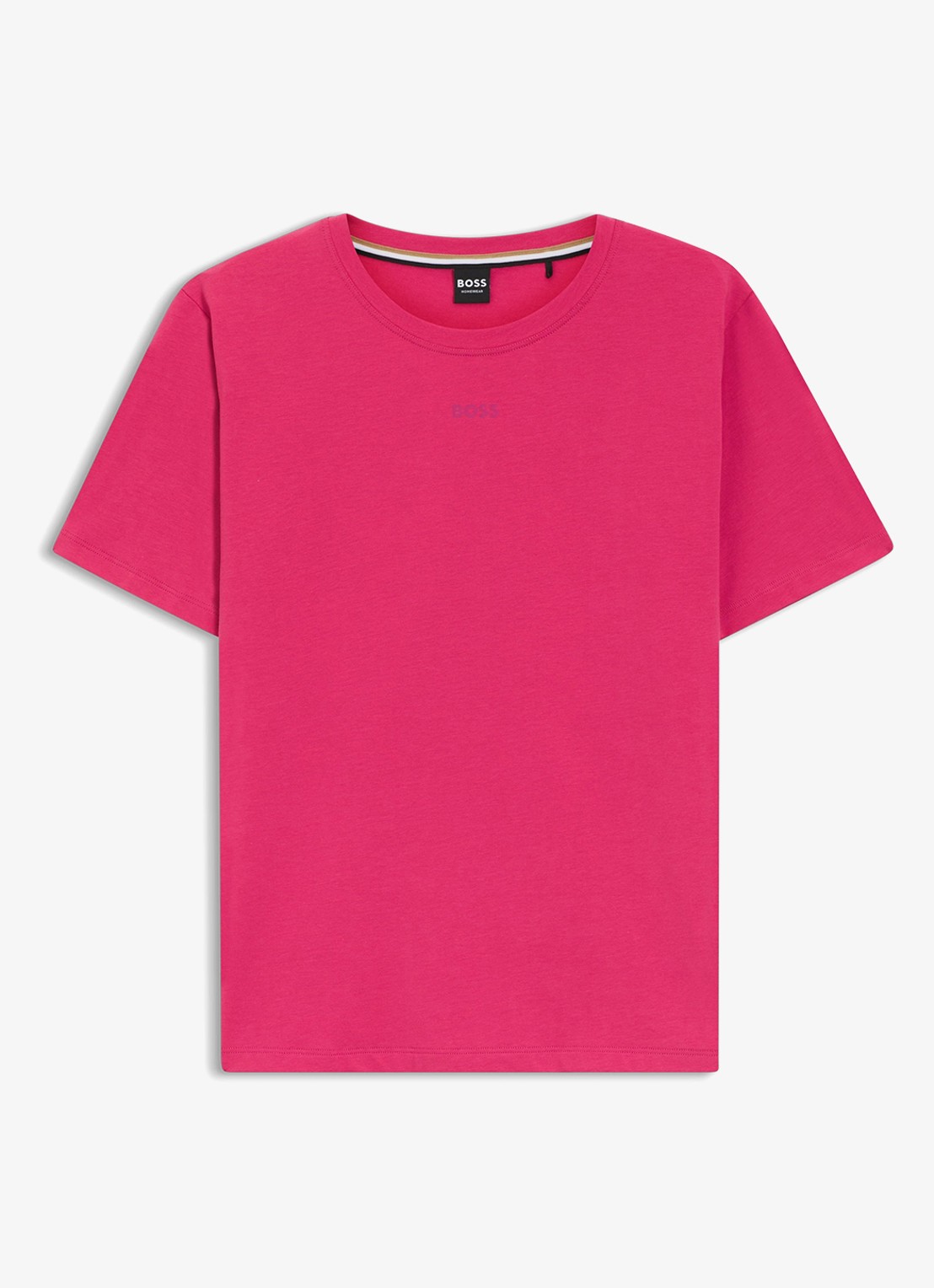 BOSS Pyjamashirt van stretchkatoen met logoprint - voorkant 4 medium pink-661 / roze