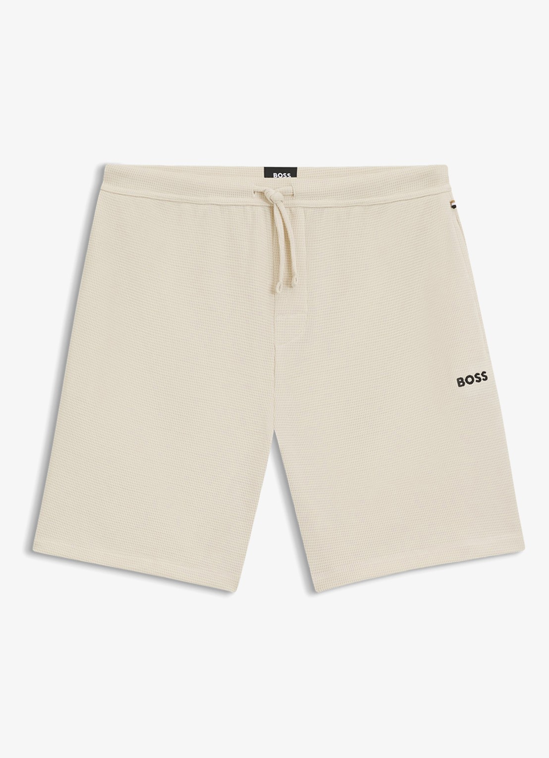 BOSS Pyjamashort van een katoenmix met logostiksel - voorkant 3 open white-131 / wit