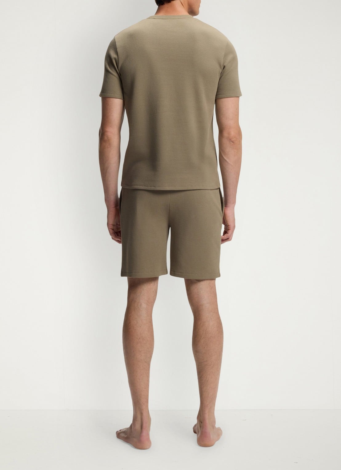 BOSS Pyjamashort van een katoenmix met logostiksel - achterkant 5 open brown-245 / bruin