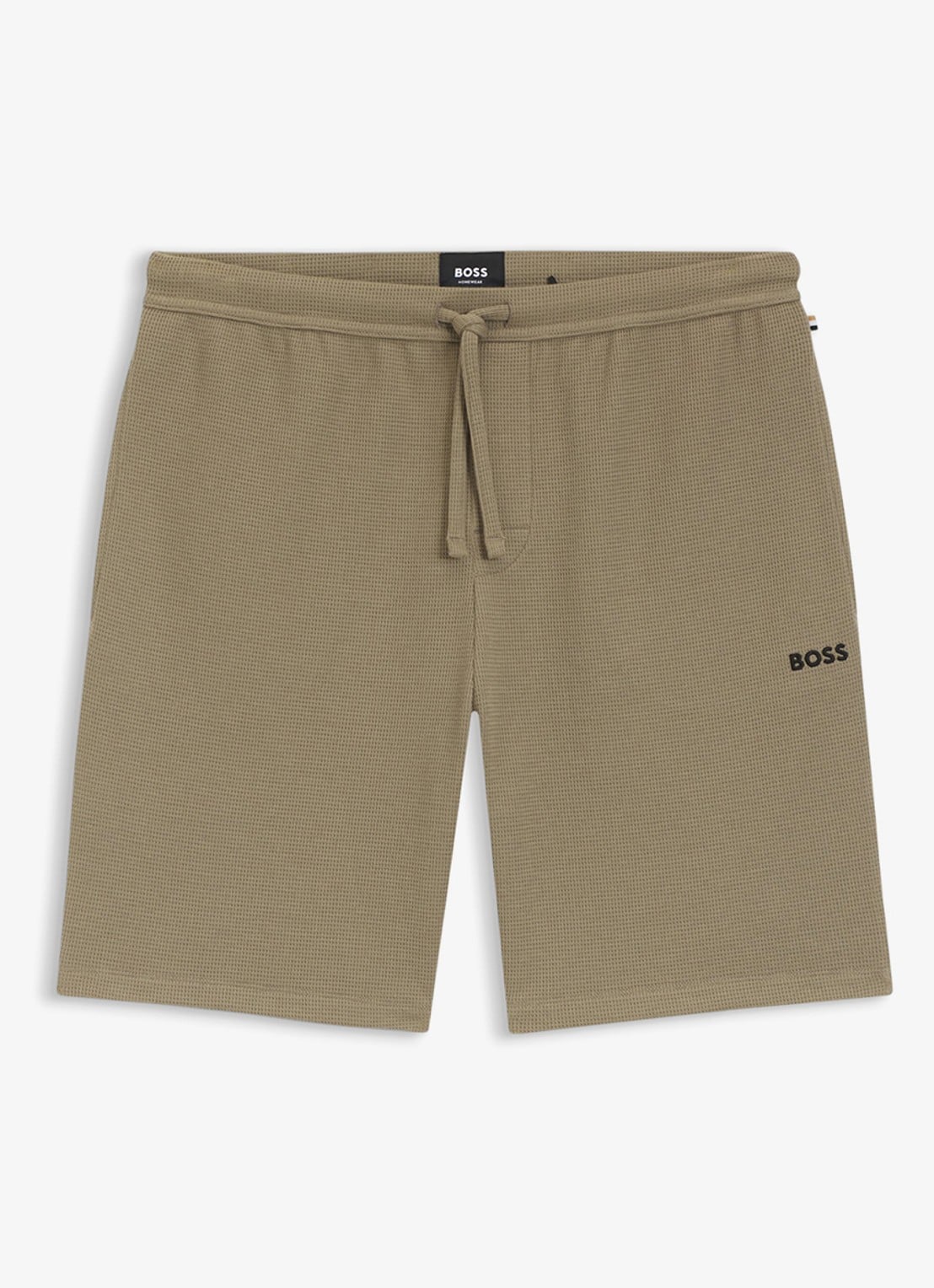 BOSS Pyjamashort van een katoenmix met logostiksel - voorkant 3 open brown-245 / bruin