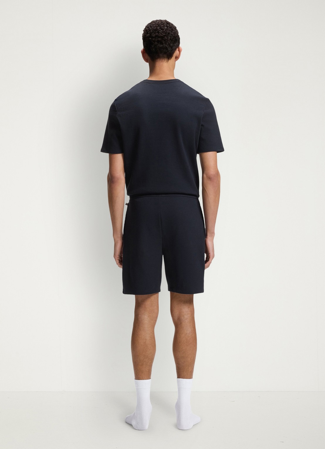 BOSS Pyjamashort van een katoenmix met logostiksel - achterkant 5 dark blue-403 / blauw