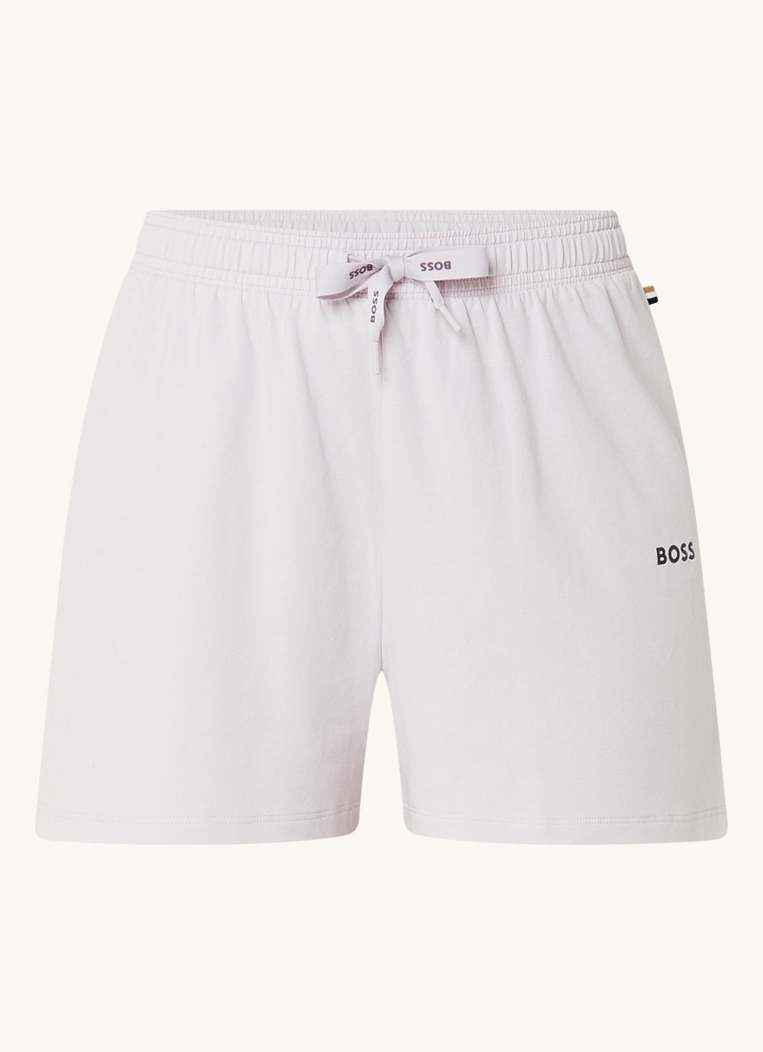 BOSS Pyjamashort van stretchkatoen met logokoorden - voorkant 2 light/pastel purple-530 / paars