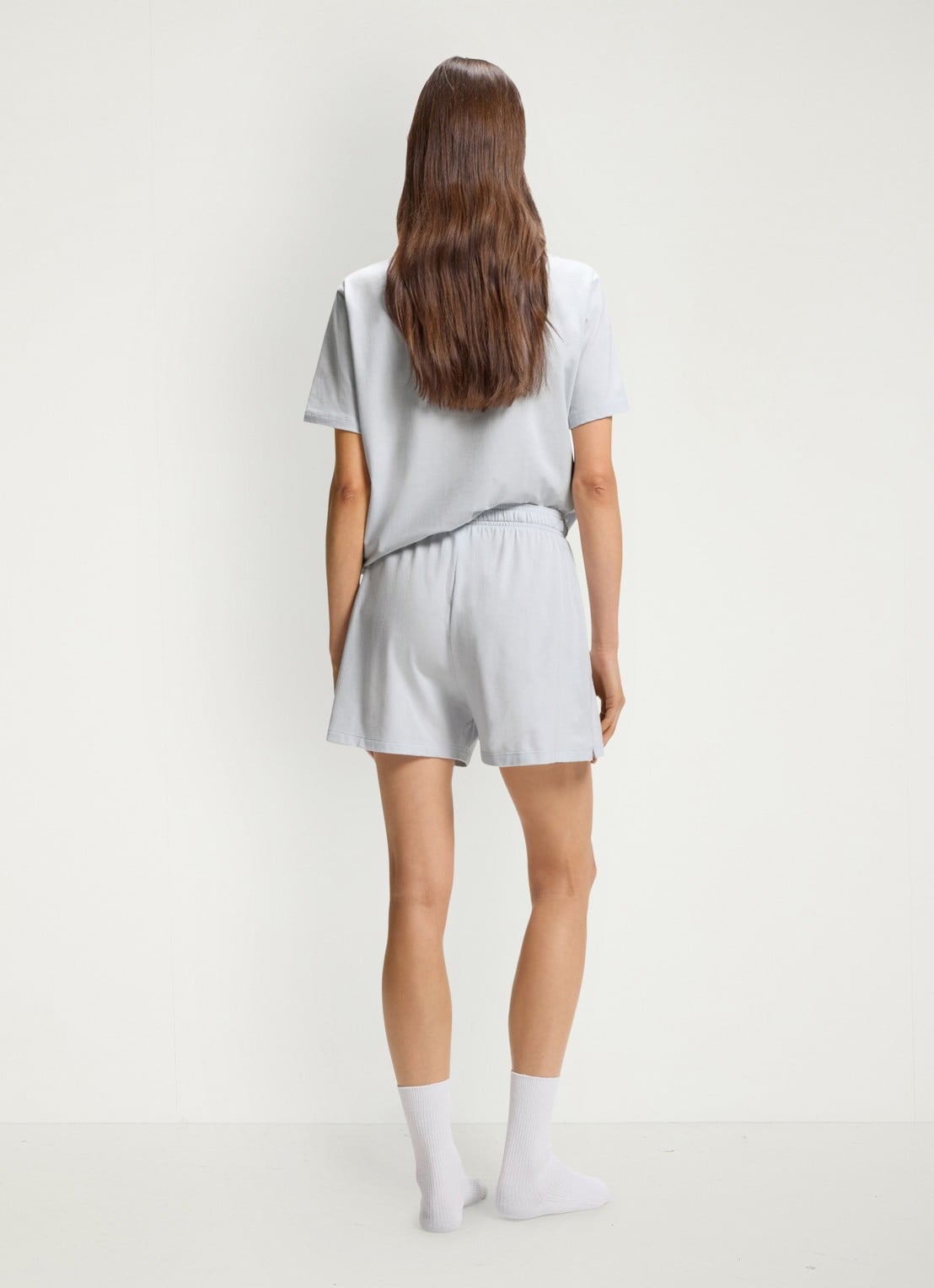 BOSS Pyjamashort van stretchkatoen met logokoorden - achterkant 3 light/pastel purple-531 / paars