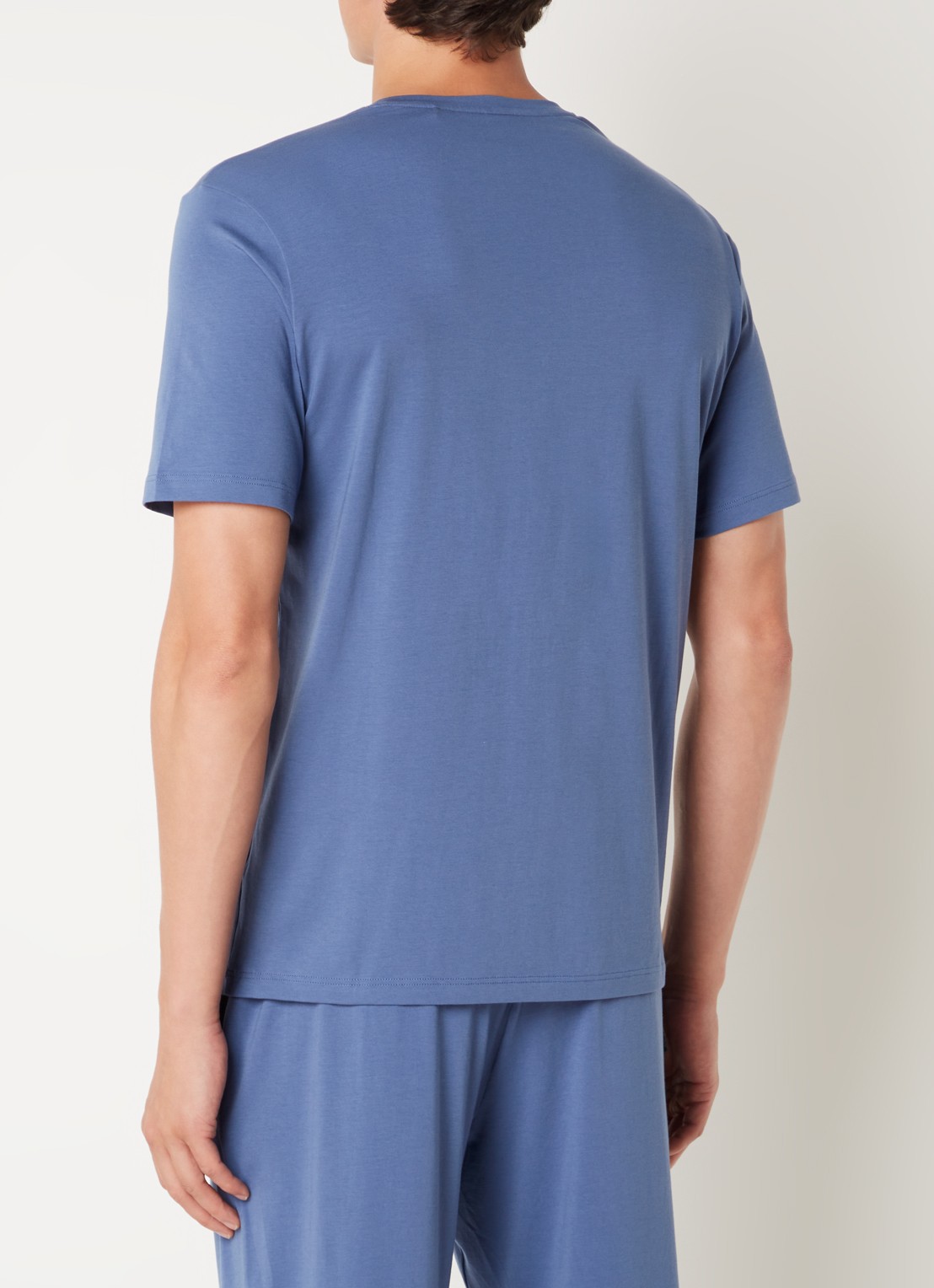 BOSS Pyjamatop met logo - achterkant 4 blauw