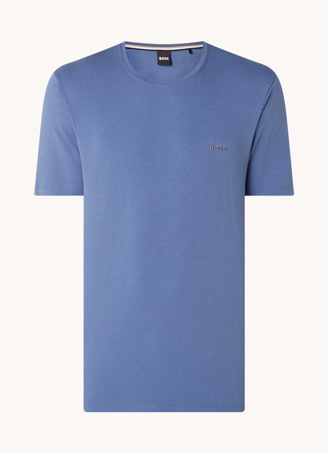 BOSS Pyjamatop met logo - voorkant 2 blauw