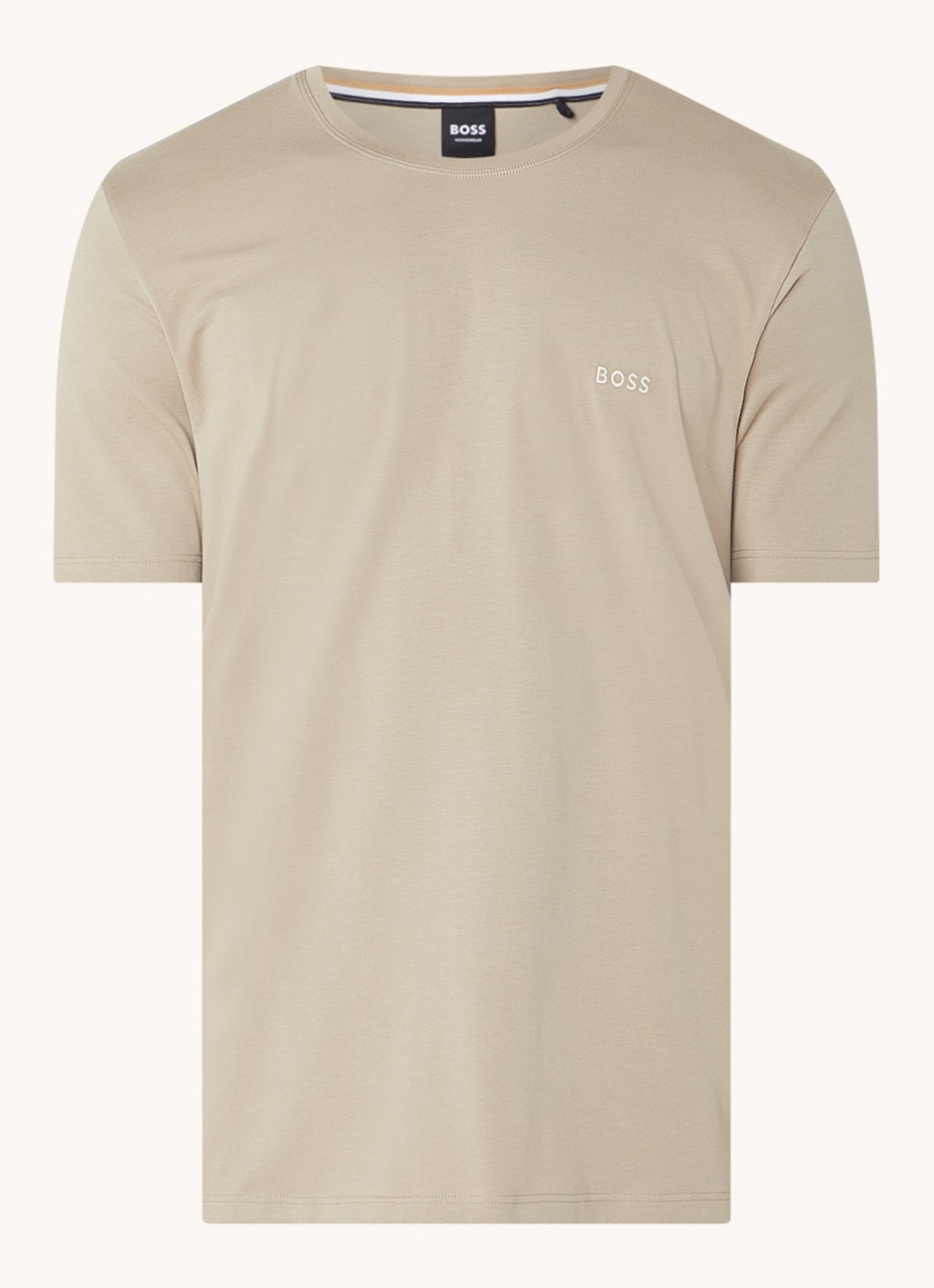 BOSS Pyjamatop met logo - voorkant 3 beige