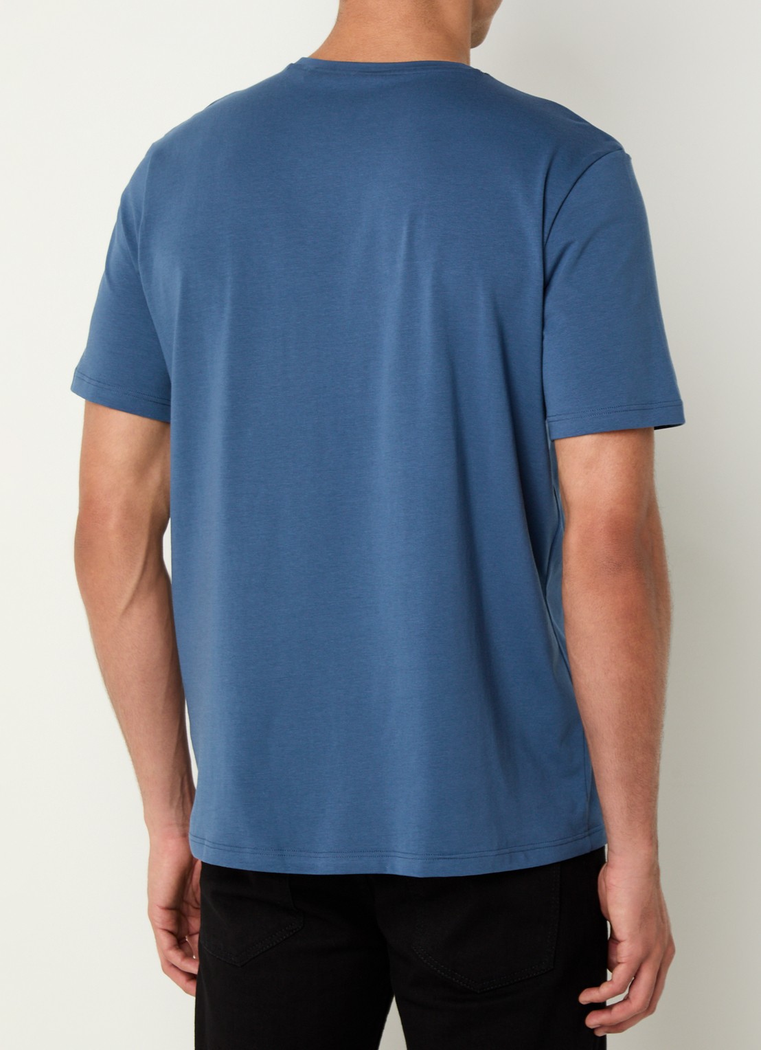 BOSS Pyjamatop met logo - achterkant 4 staalblauw