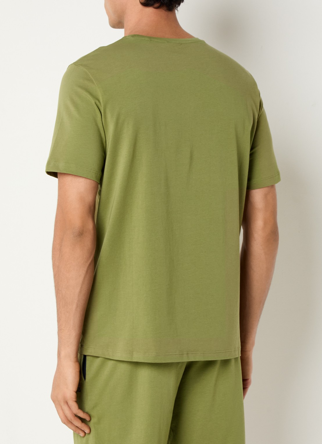 BOSS Pyjamatop met logo - achterkant 3 mosgroen