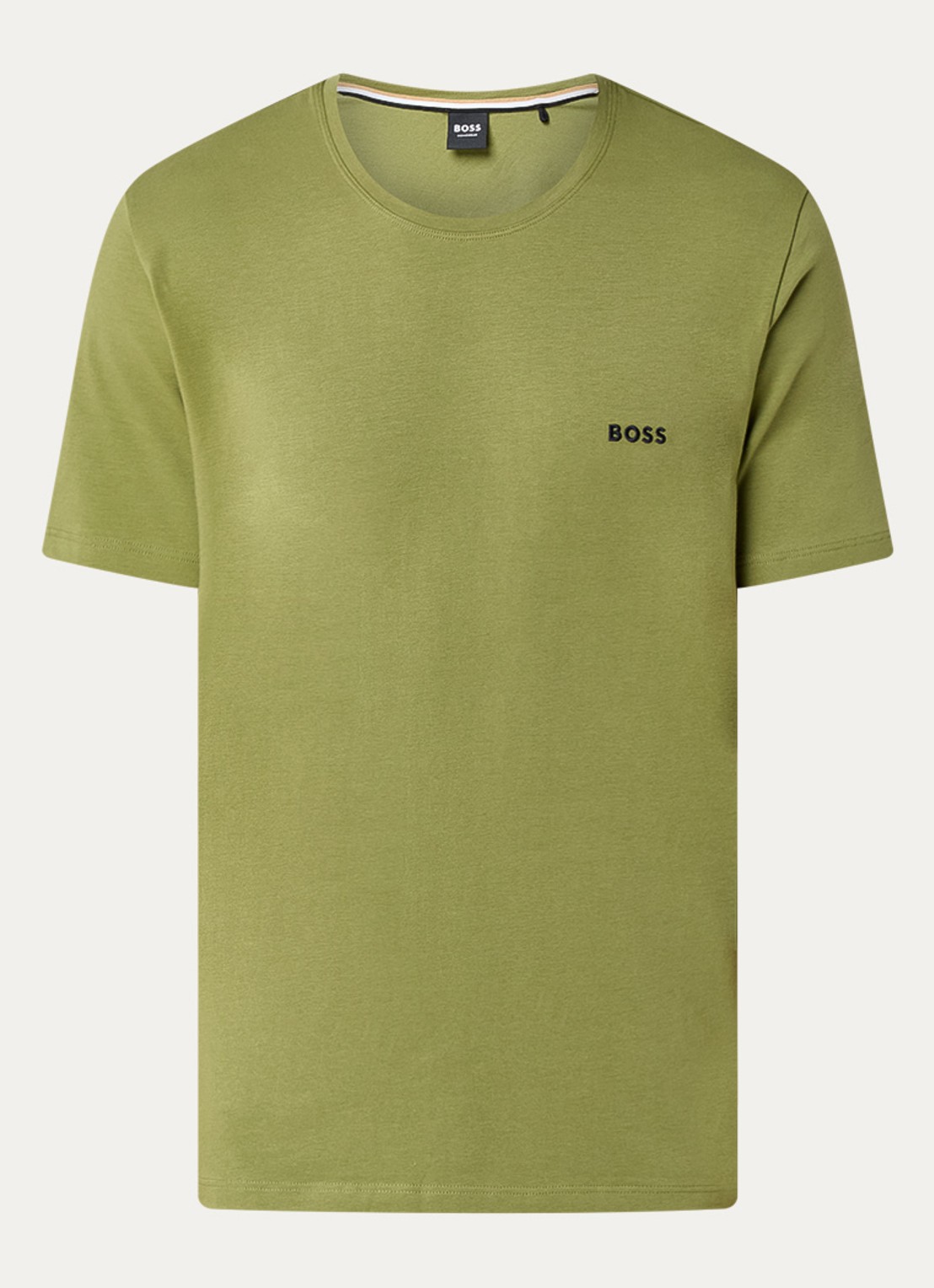 BOSS Pyjamatop met logo - voorkant mosgroen